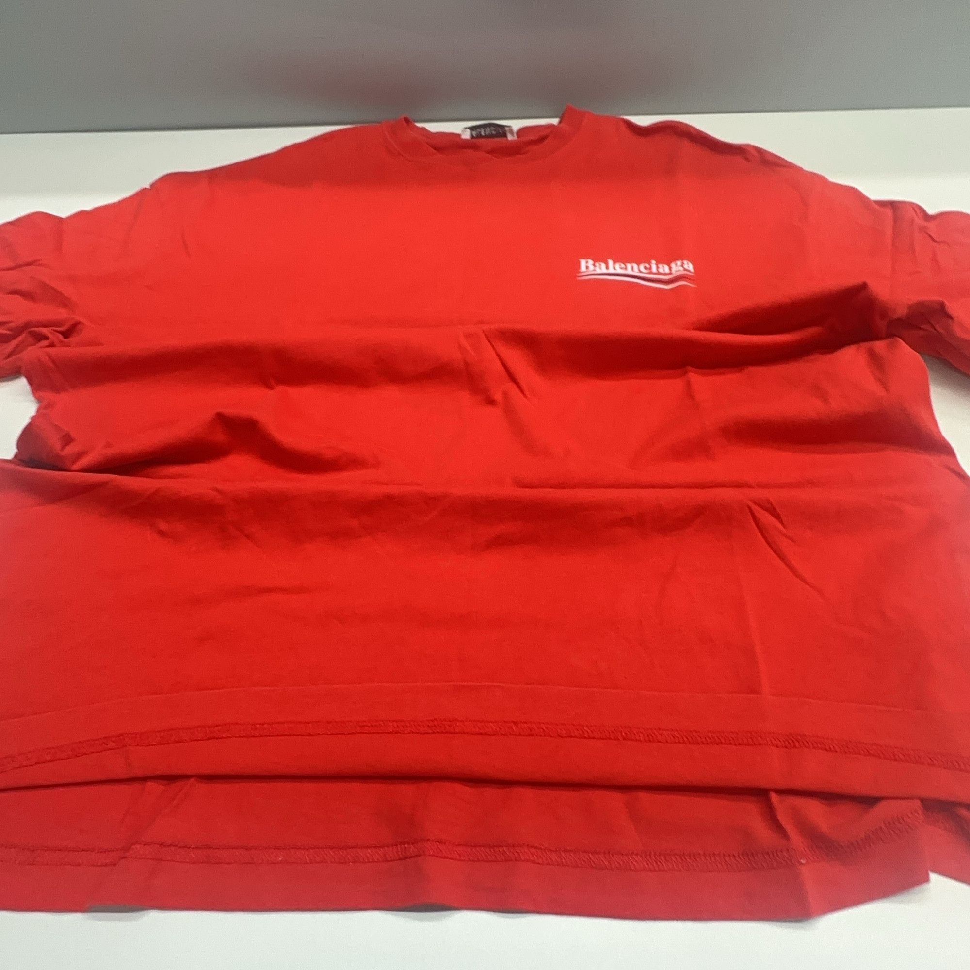 Balenciaga Balenciaga Wave Logo T-Shirt Red Size XS Size US XS / EU 42 / 0 - 7 Thumbnail