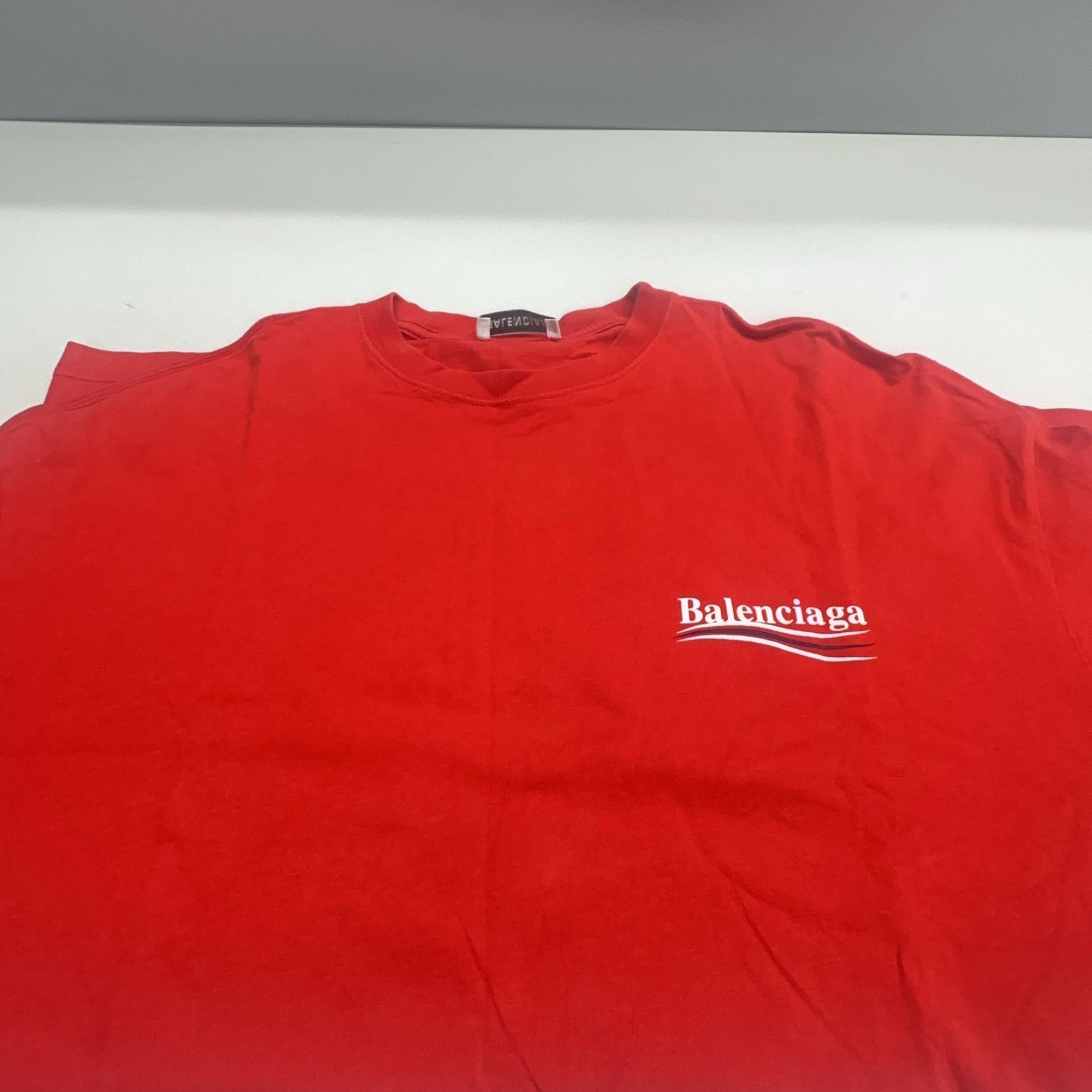 Balenciaga Balenciaga Wave Logo T-Shirt Red Size XS Size US XS / EU 42 / 0 - 8 Thumbnail