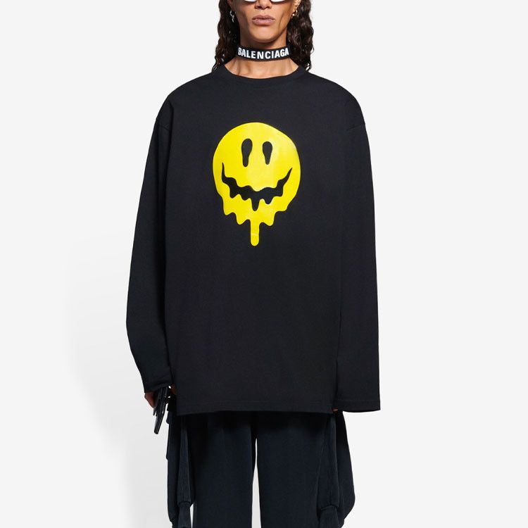 Balenciaga Balenciaga Melting Smiley Long Sleeve T-Shirt Size S Size US S / EU 44-46 / 1 - 13 Thumbnail