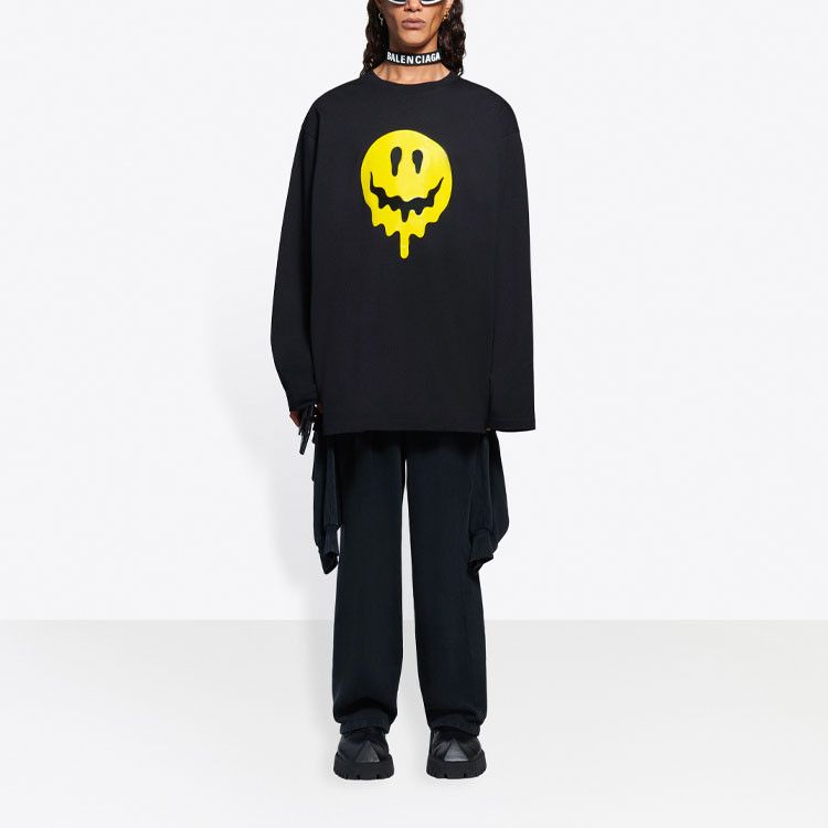 Balenciaga Balenciaga Melting Smiley Long Sleeve T-Shirt Size S Size US S / EU 44-46 / 1 - 12 Thumbnail
