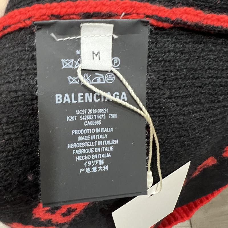 Balenciaga Balenciaga All Over Logo Sweater Red Size M Size US M / EU 48-50 / 2 - 4 Thumbnail