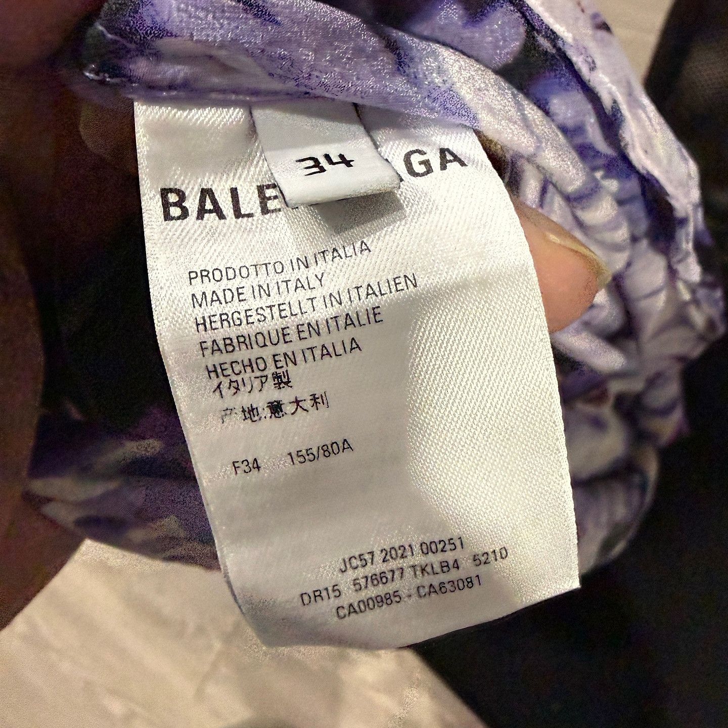 Balenciaga Balenciaga Floral Shutterstock Print Midi Dress Size 34 Size XS / US 0-2 / IT 36-38 - 4 Thumbnail