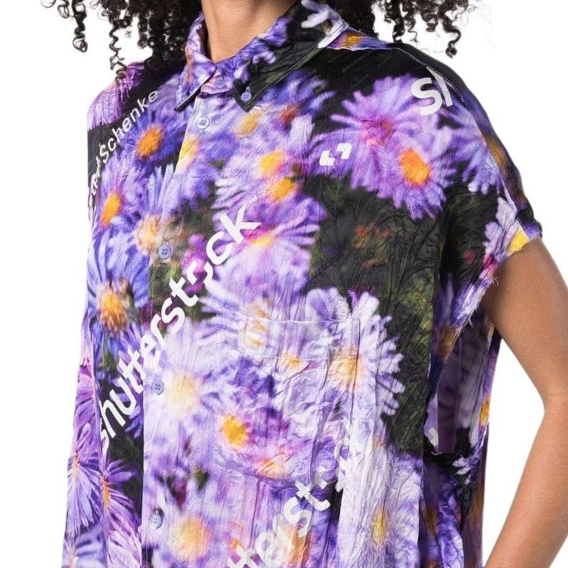 Balenciaga Balenciaga Floral Shutterstock Print Midi Dress Size 34 Size XS / US 0-2 / IT 36-38 - 8 Thumbnail
