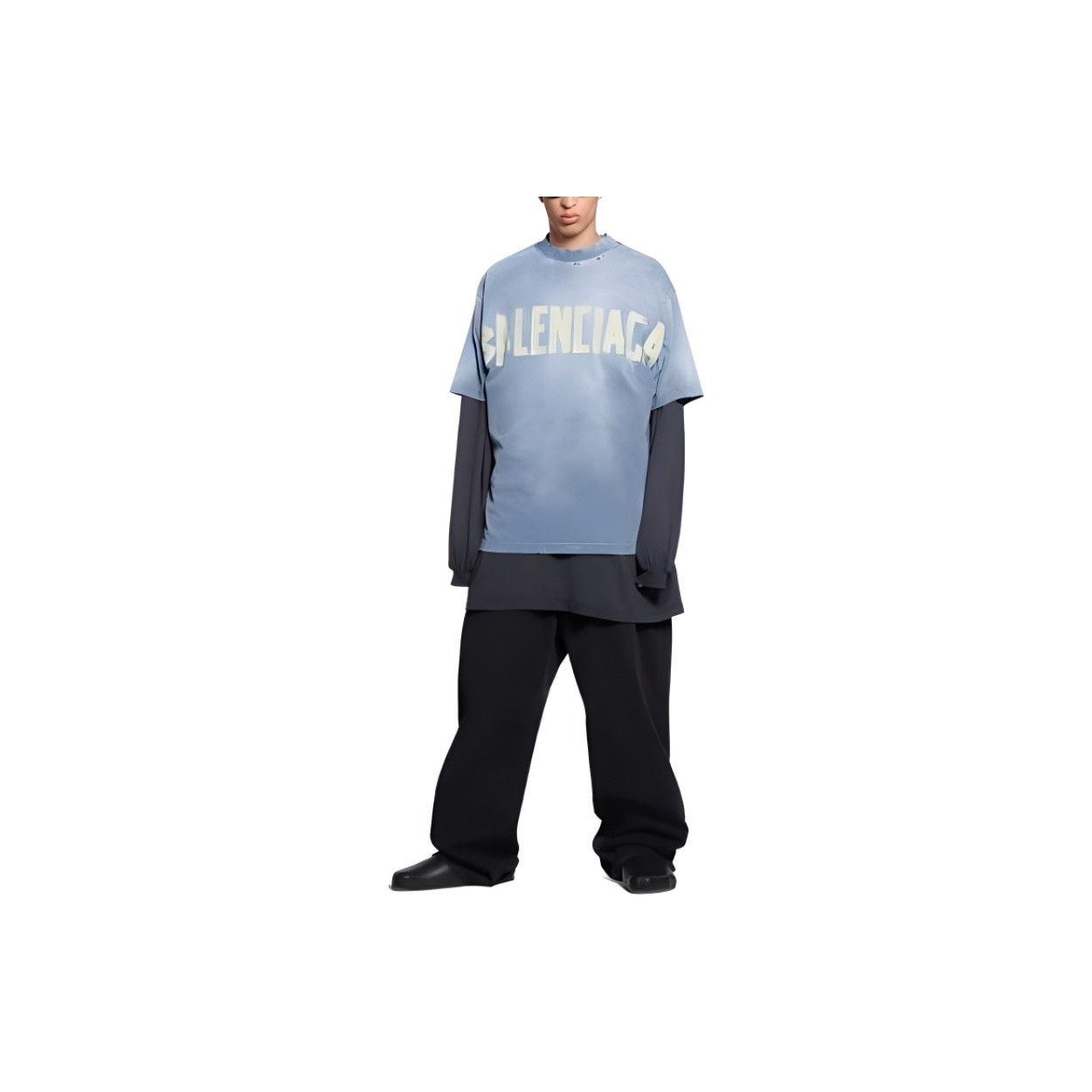 Balenciaga Balenciaga Tape Logo Graphic T-Shirt Size L Size US L / EU 52-54 / 3 - 5 Thumbnail