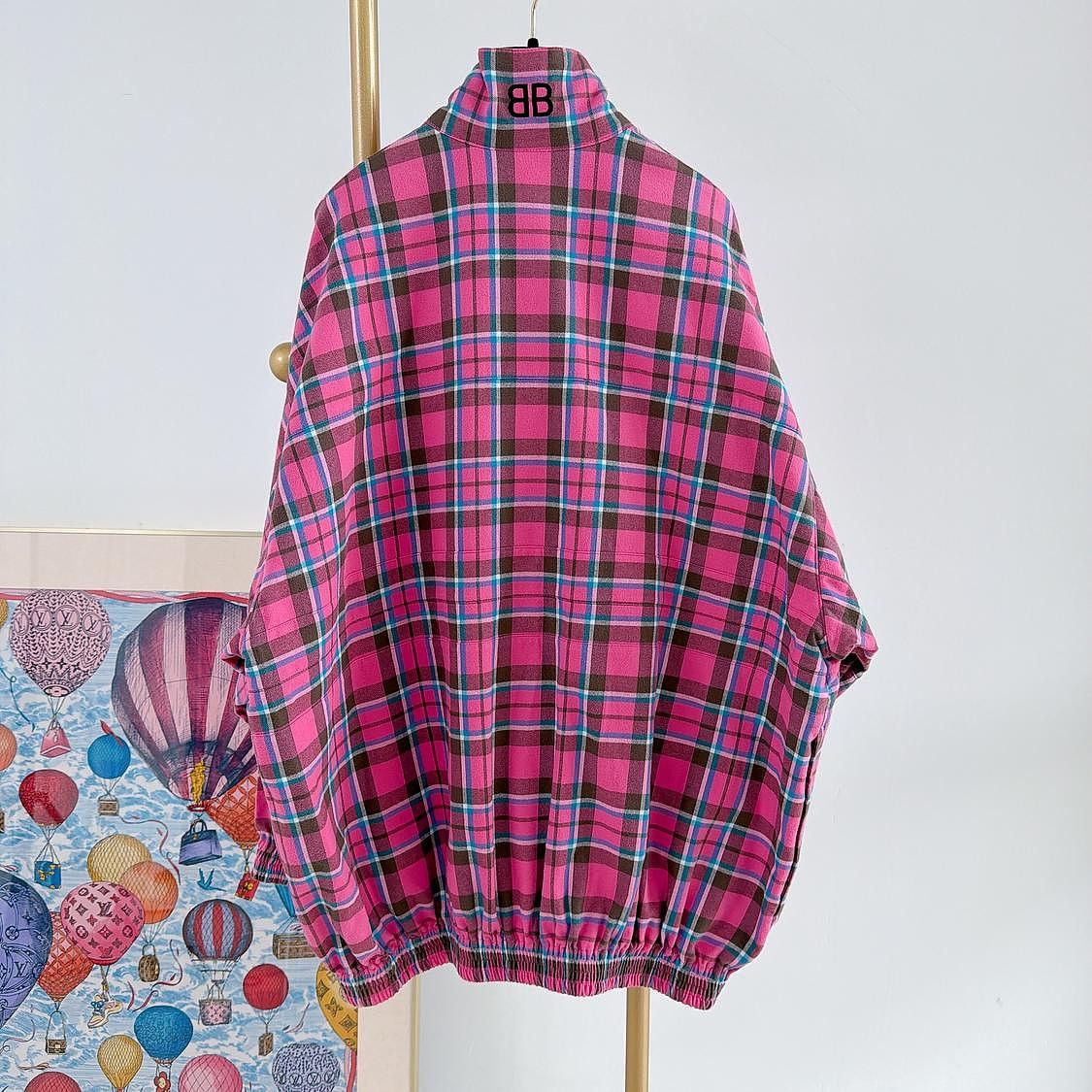 Balenciaga Balenciaga Pink Plaid Jacket Size 34 Size XS / US 0-2 / IT 36-38 - 2 Thumbnail