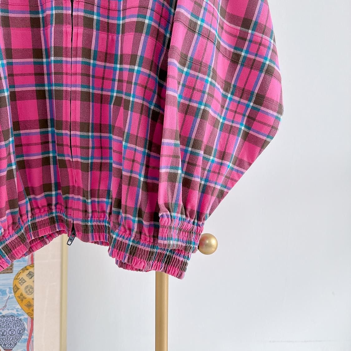 Balenciaga Balenciaga Pink Plaid Jacket Size 34 Size XS / US 0-2 / IT 36-38 - 6 Thumbnail