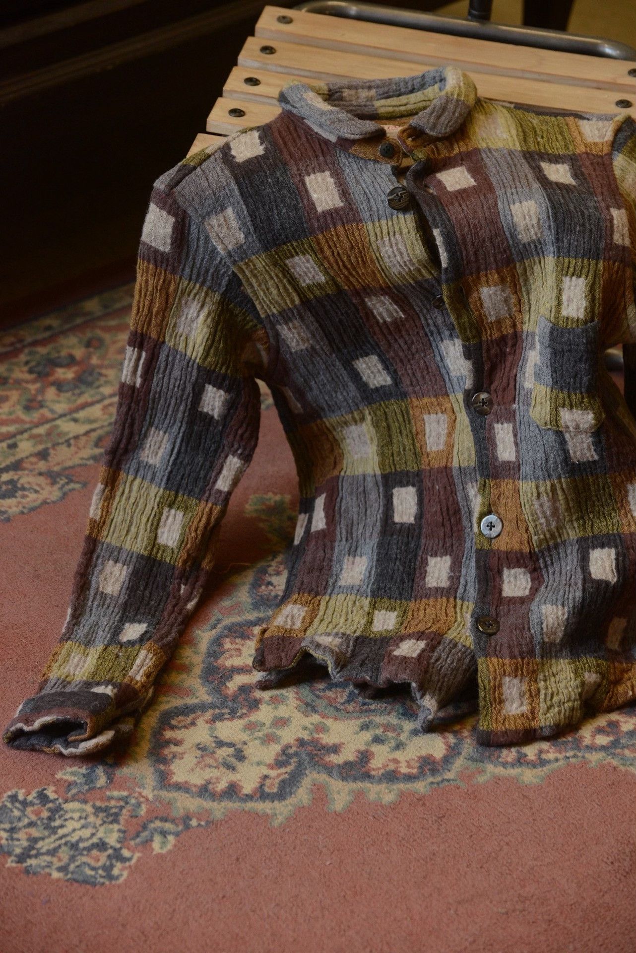 Kapital Kapital Brushed Plaid Doll Collar Coat Size S / US 4 / IT 40 - 2 Thumbnail