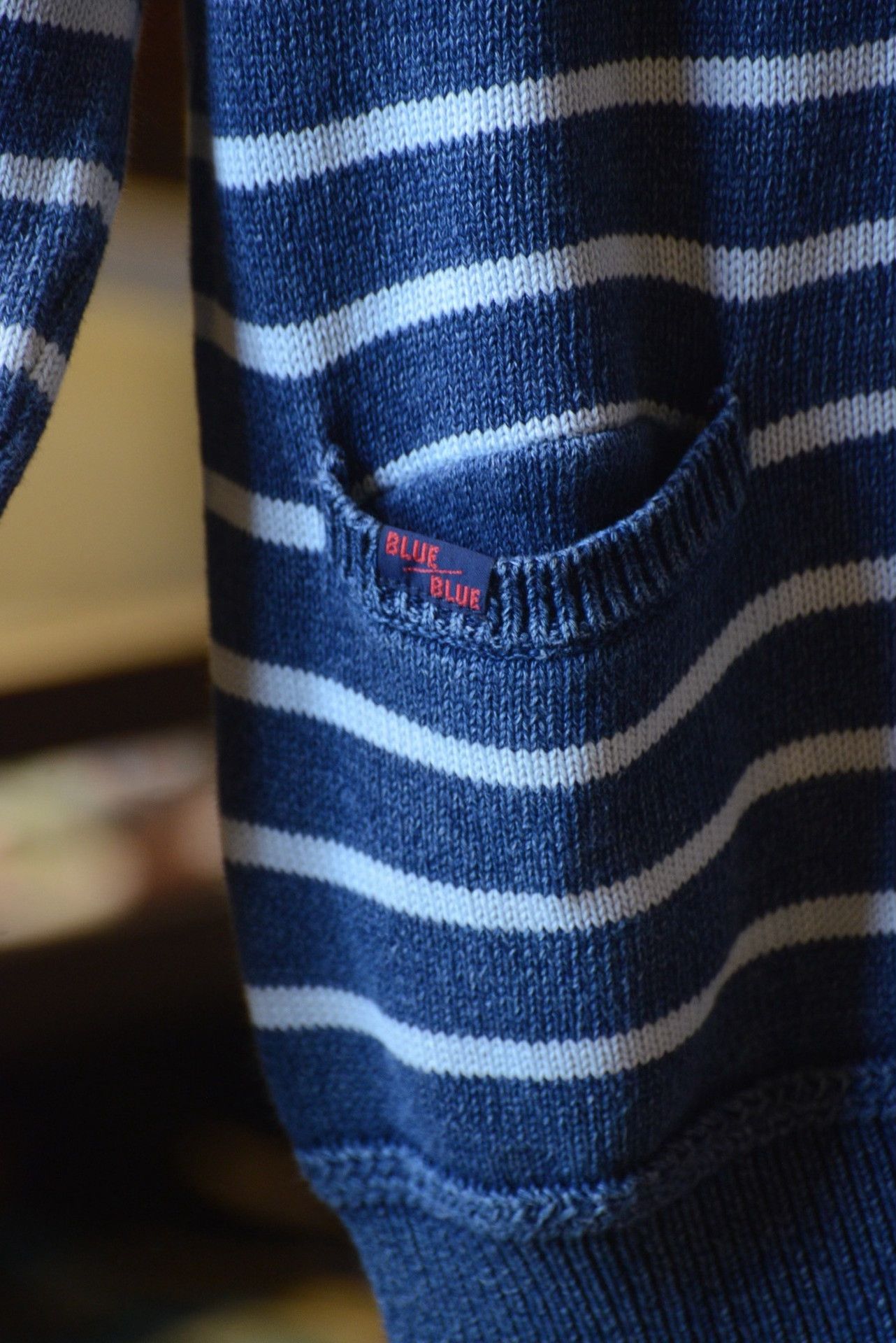 Blue Blue Japan Blue White Striped Knit Sweater Size US M / EU 48-50 / 2 - 2 Thumbnail