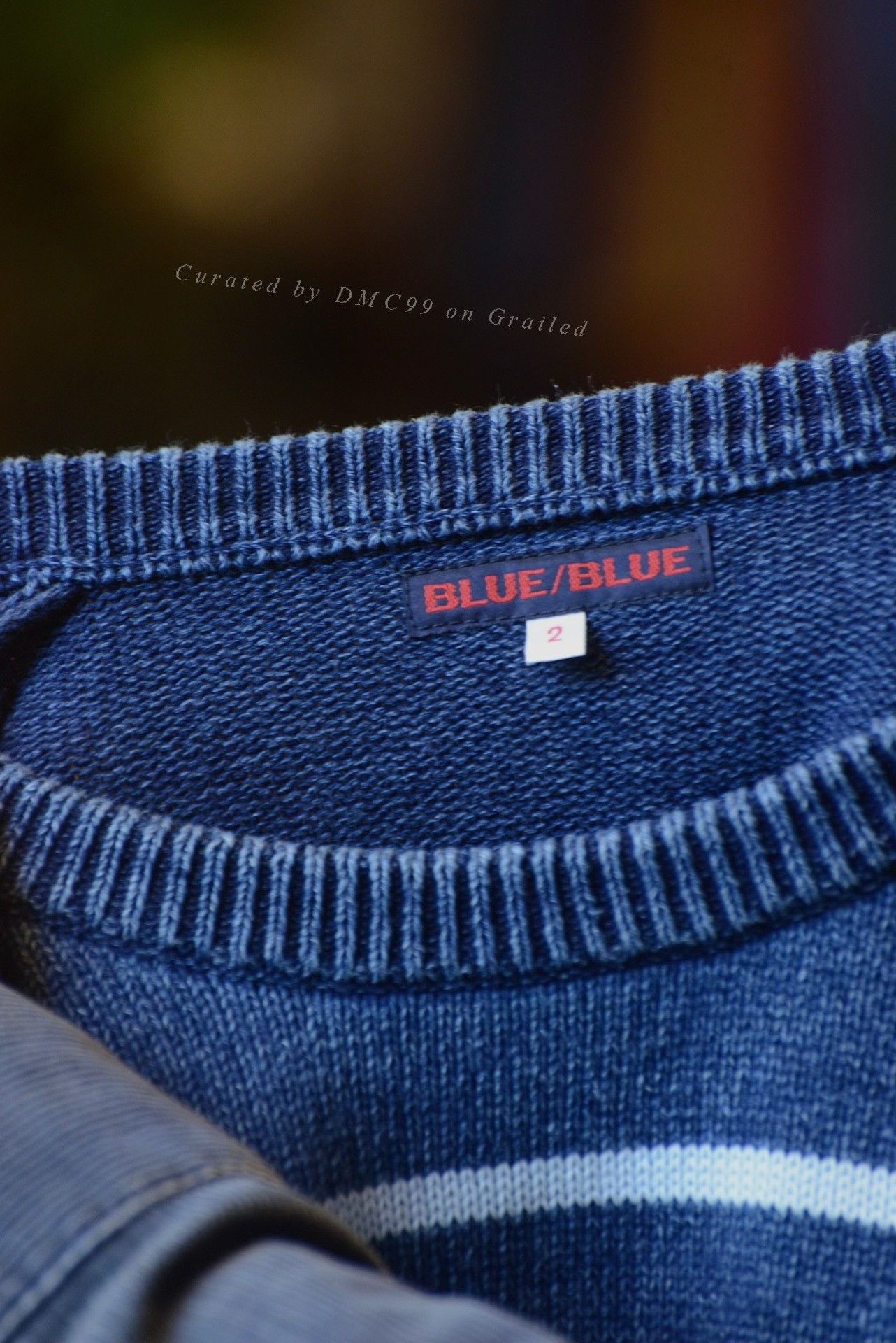 Blue Blue Japan Blue White Striped Knit Sweater Size US M / EU 48-50 / 2 - 6 Thumbnail