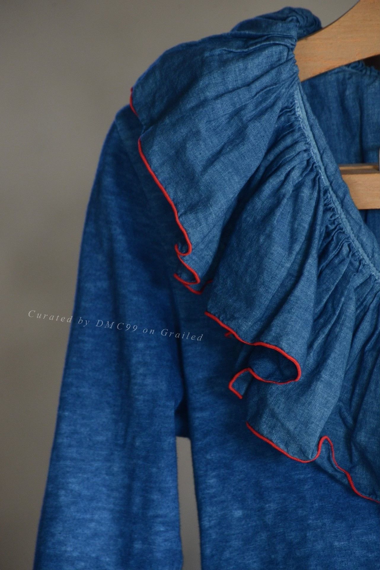 Kapital Kapital Indigo Ruffled Collar 3/4 Sleeve Top Size M / US 6-8 / IT 42-44 - 2 Thumbnail