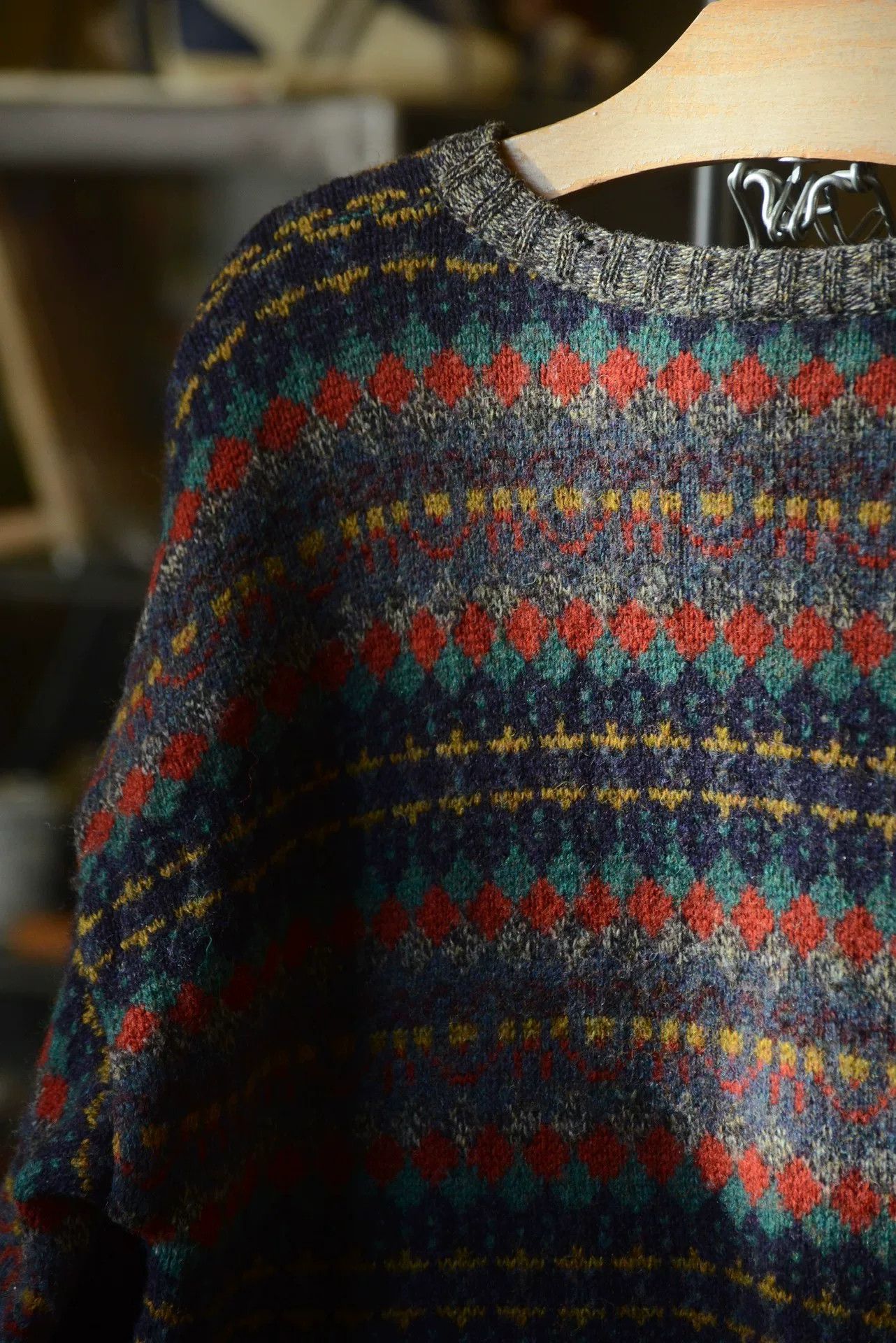 Vintage Traditions UK V-Neck Geometric Knit Sweater Size US M / EU 48-50 / 2 - 7 Thumbnail