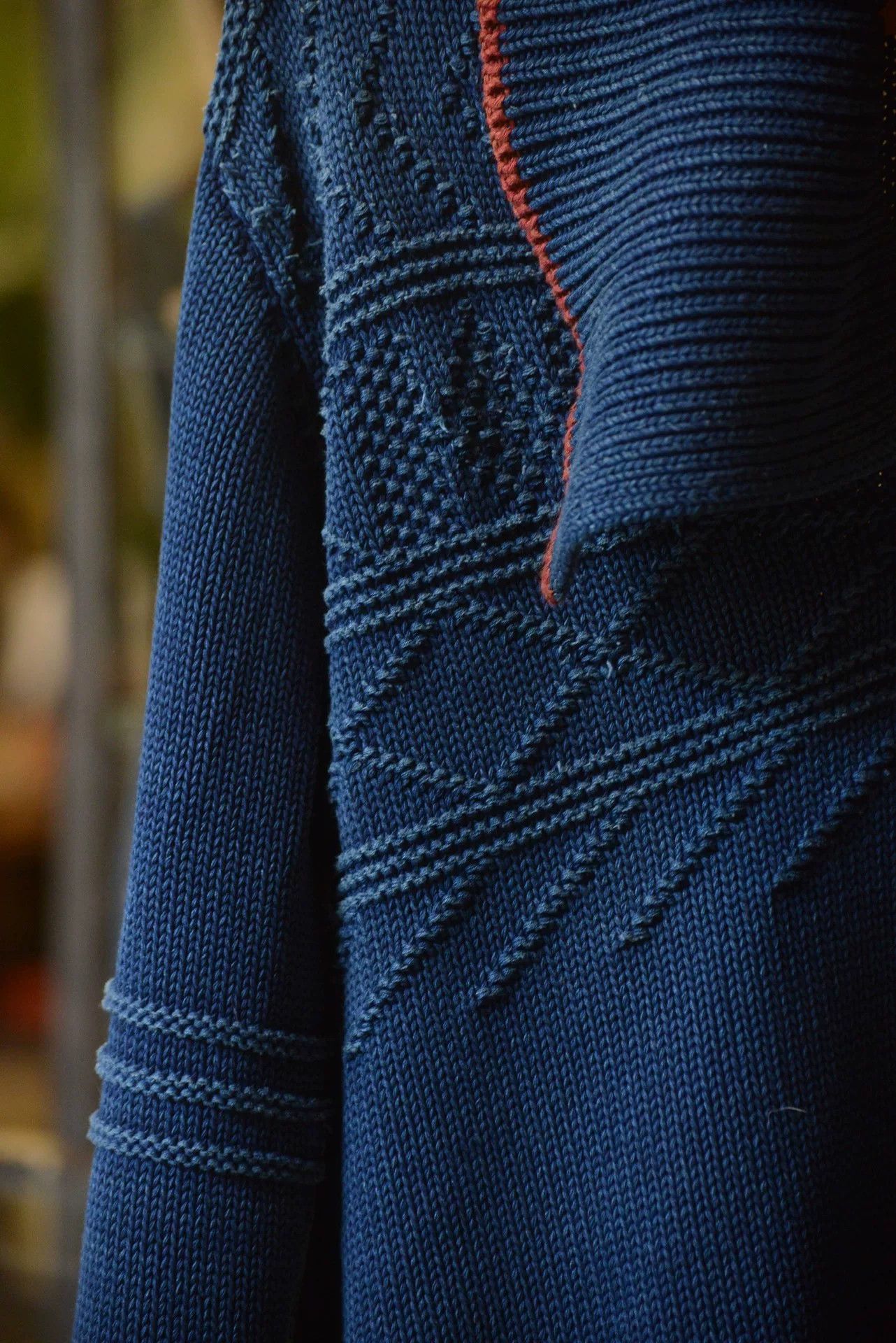 Kapital Kapital Indigo Knit Sweater Two-Way Collar Size US L / EU 52-54 / 3 - 4 Thumbnail