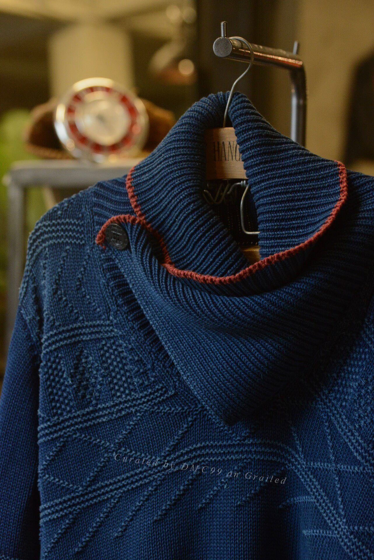 Kapital Kapital Indigo Knit Sweater Two-Way Collar Size US L / EU 52-54 / 3 - 6 Thumbnail