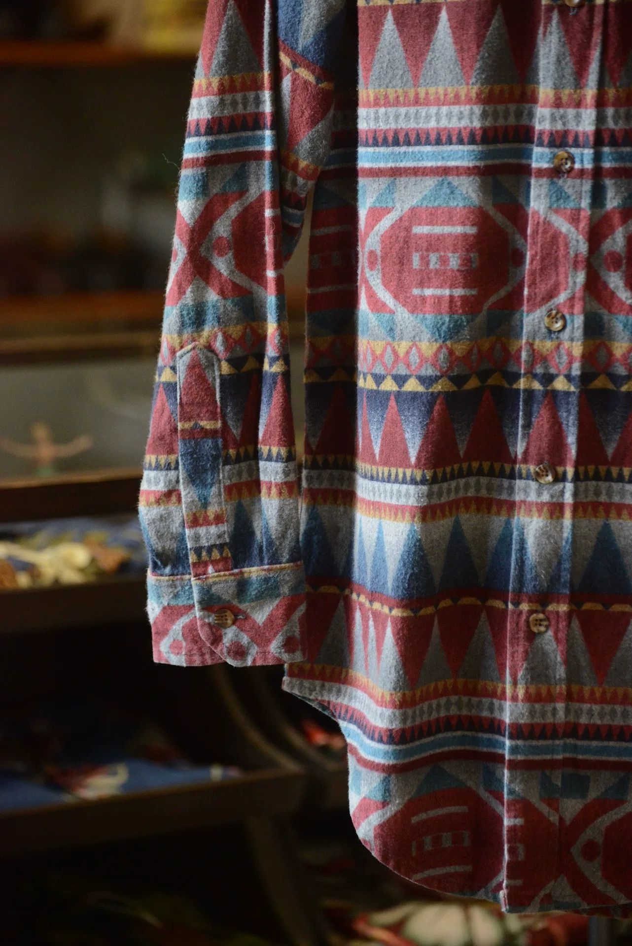 L.L. Bean LLBean 1990s Aztec Geometric Shirt Size US M / EU 48-50 / 2 - 3 Thumbnail