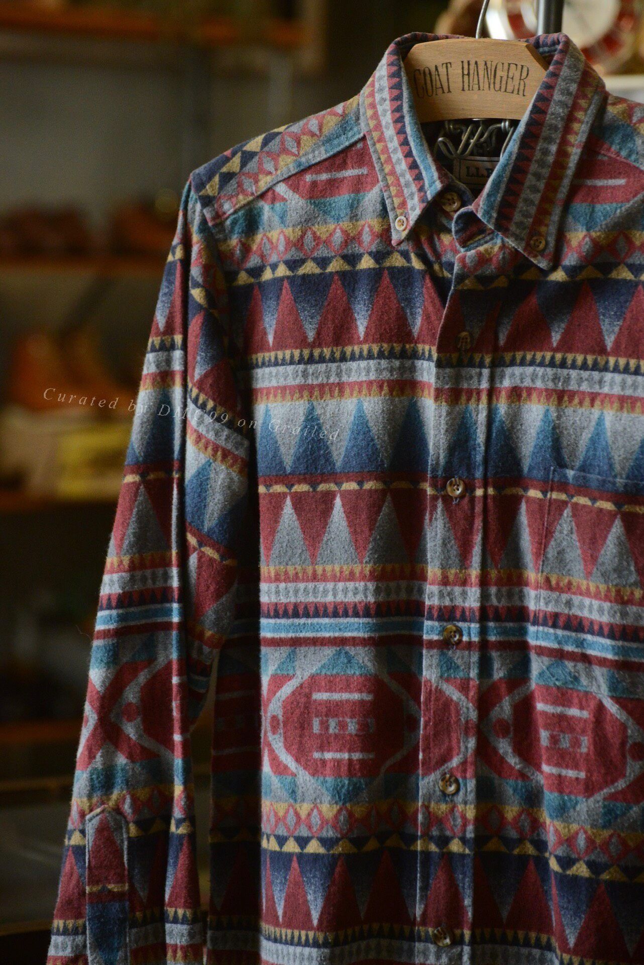 L.L. Bean LLBean 1990s Aztec Geometric Shirt Size US M / EU 48-50 / 2 - 2 Thumbnail