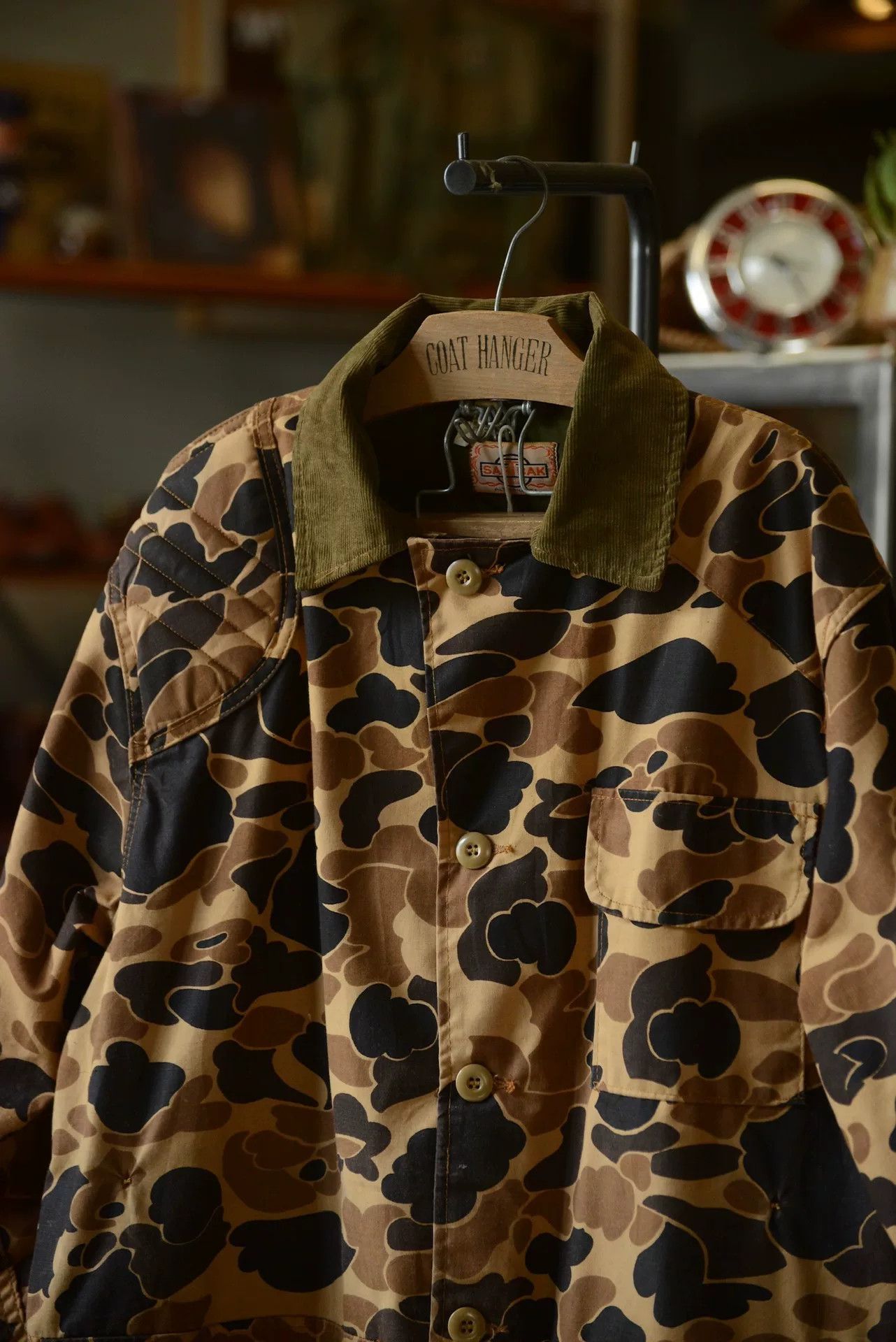 SafTbak 1970s USA Duck Camo Jacket Corduroy Collar Size US M / EU 48-50 / 2 - 4 Thumbnail