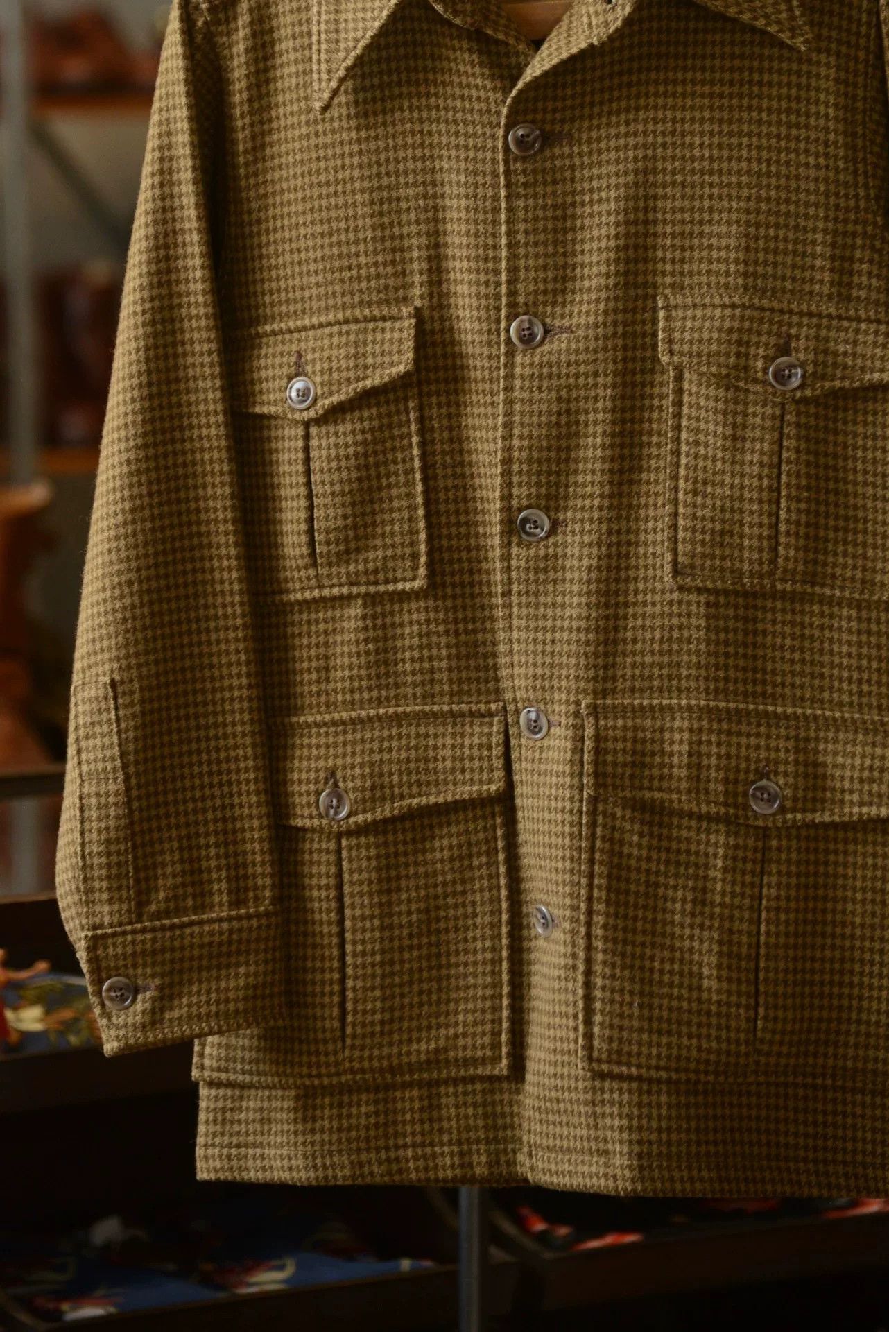 Woolrich Woolen Mills Woolrich 60s-70s Houndstooth Wool Hunting Jacket Size US S / EU 44-46 / 1 - 2 Thumbnail