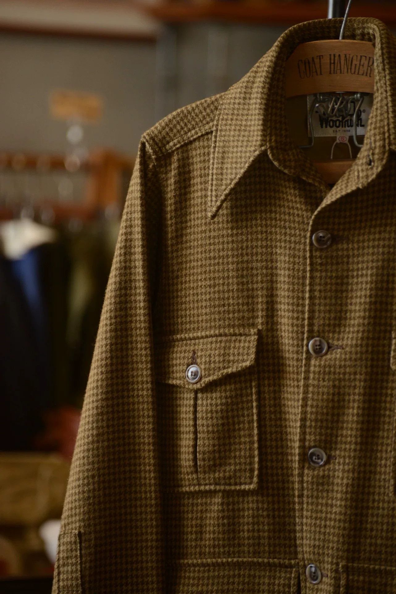 Woolrich Woolen Mills Woolrich 60s-70s Houndstooth Wool Hunting Jacket Size US S / EU 44-46 / 1 - 5 Thumbnail
