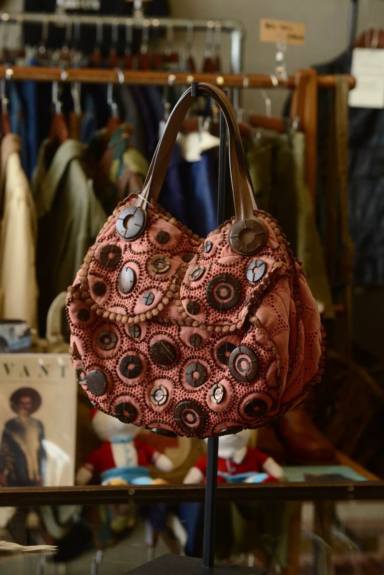Vintage Jamin Puech Beaded Coconut Shell Handbag Size ONE SIZE - 2 Thumbnail
