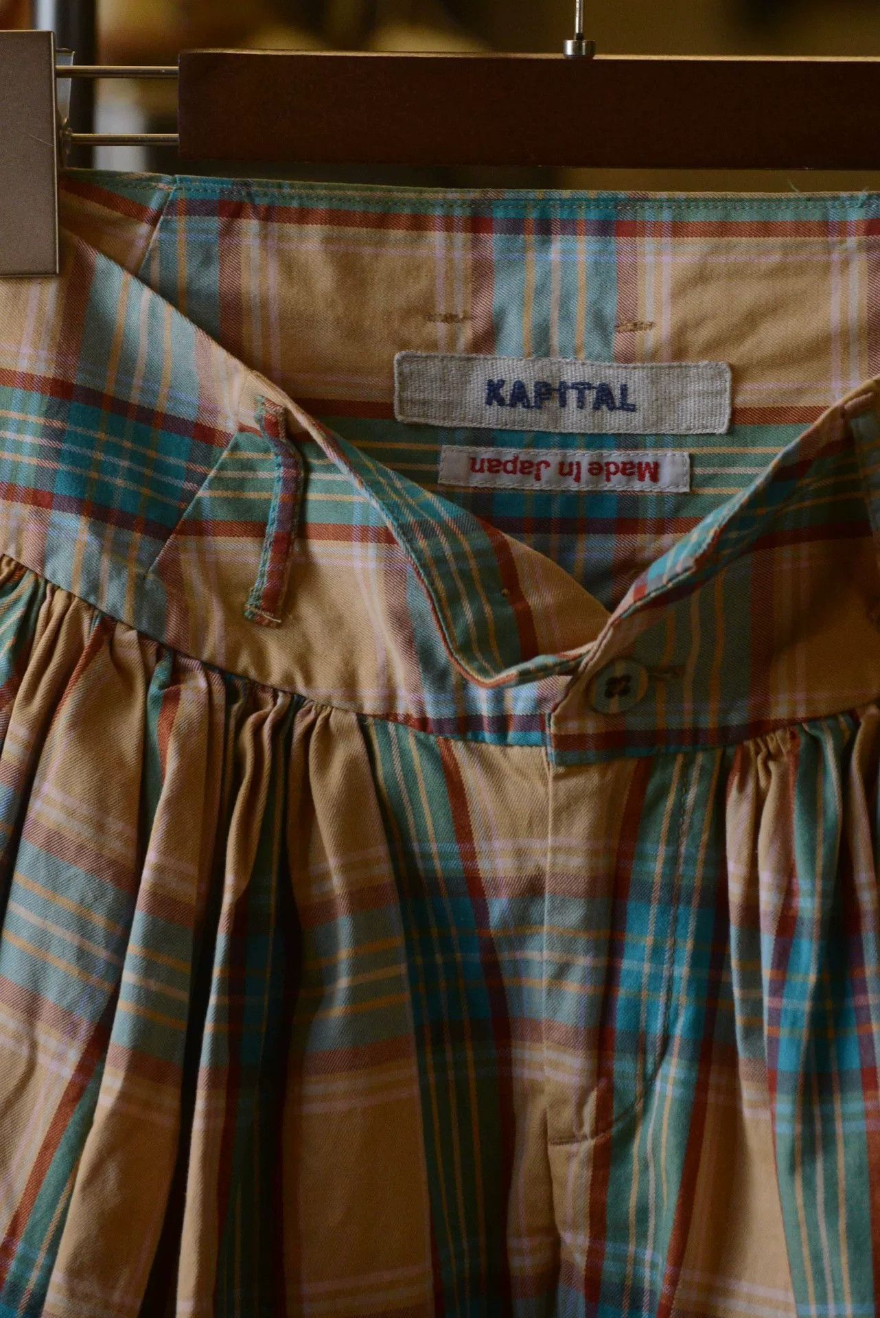 Kapital Kapital Yellow-Green Plaid Culottes Size 26" / US 2 / IT 38 - 4 Thumbnail