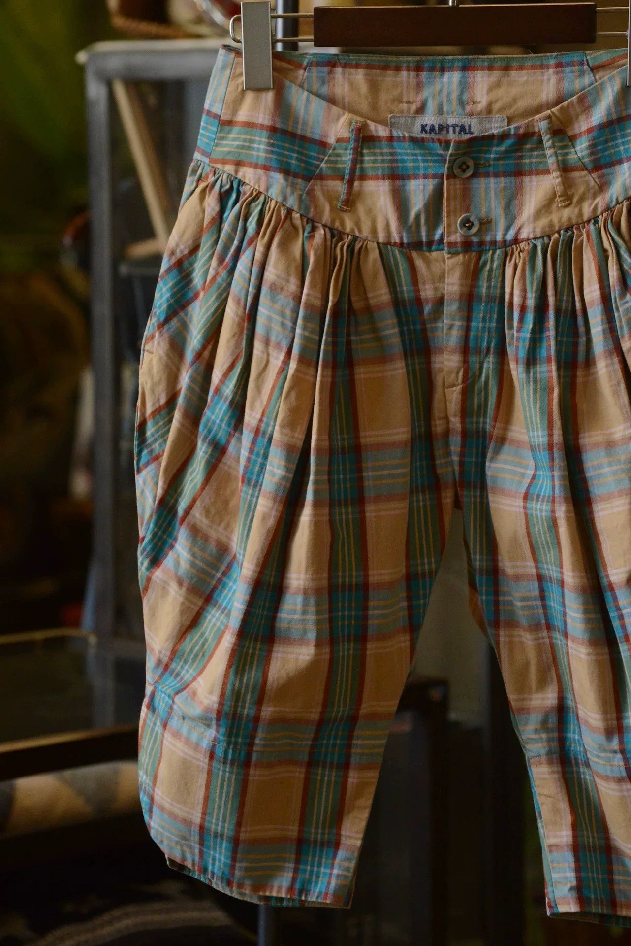 Kapital Kapital Yellow-Green Plaid Culottes Size 26" / US 2 / IT 38 - 2 Thumbnail