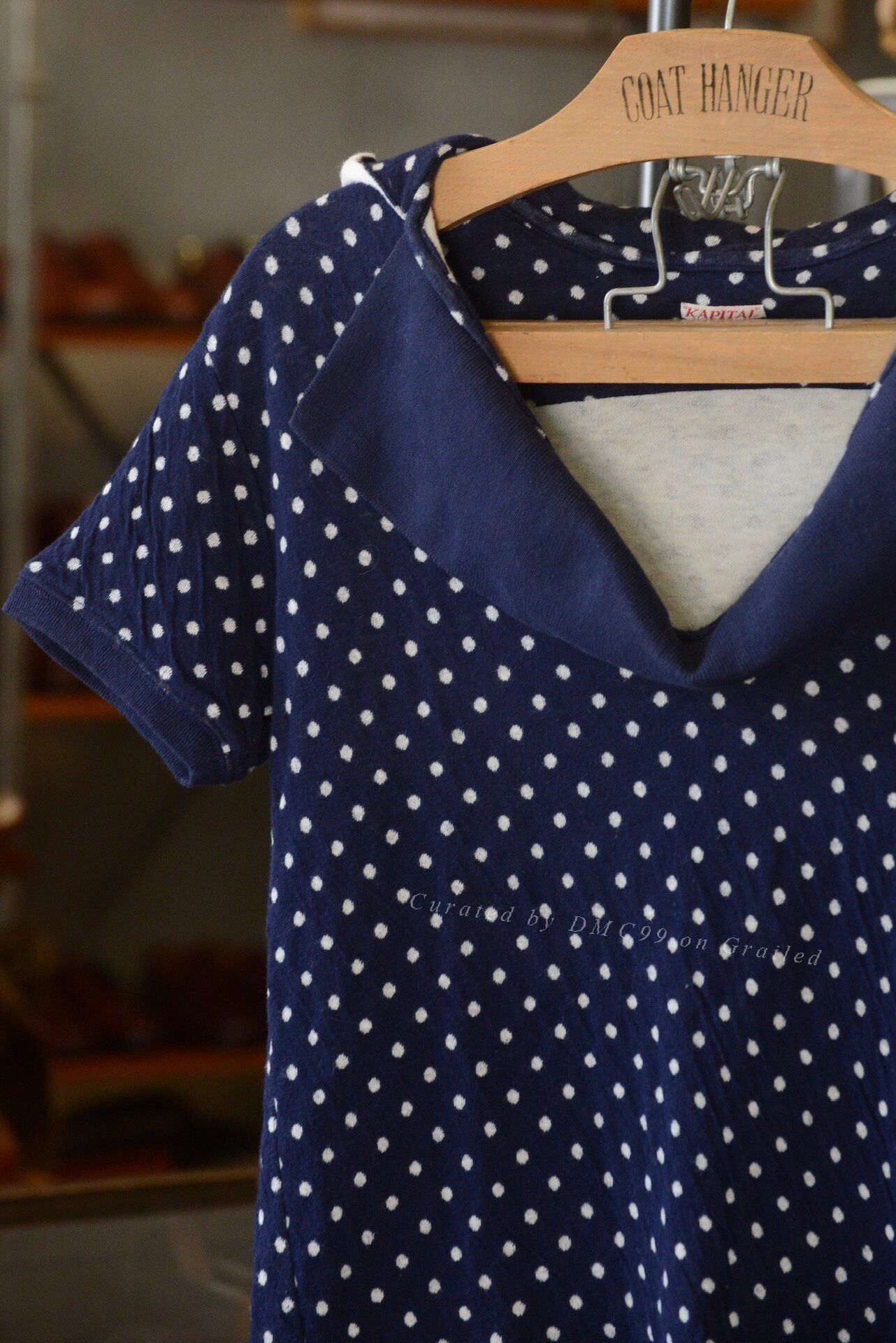 Kapital Kapital Polka Dot Navy Collar Top Size S / US 4 / IT 40 - 2 Thumbnail