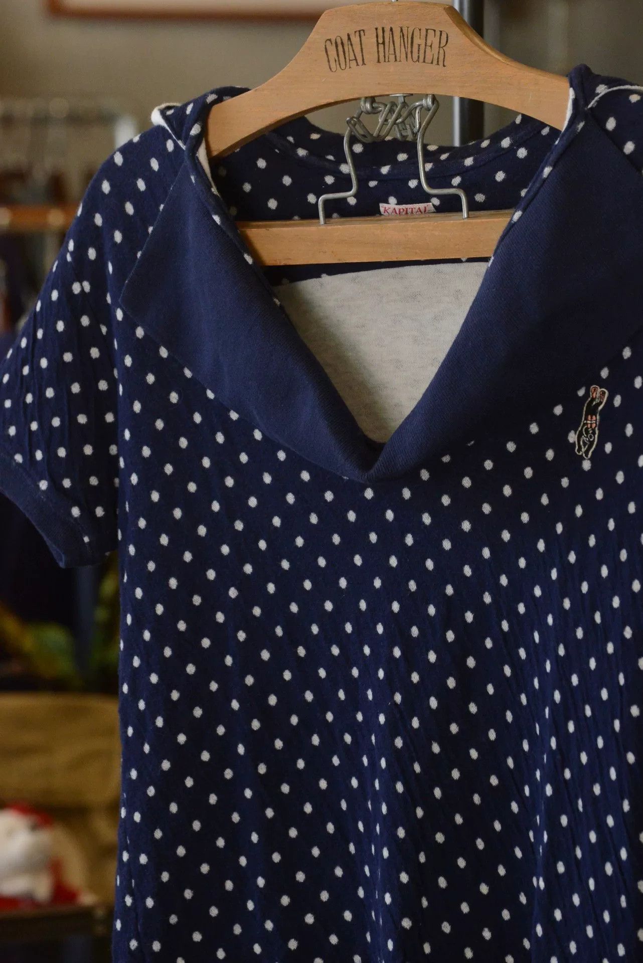 Kapital Kapital Polka Dot Navy Collar Top Size S / US 4 / IT 40 - 6 Thumbnail