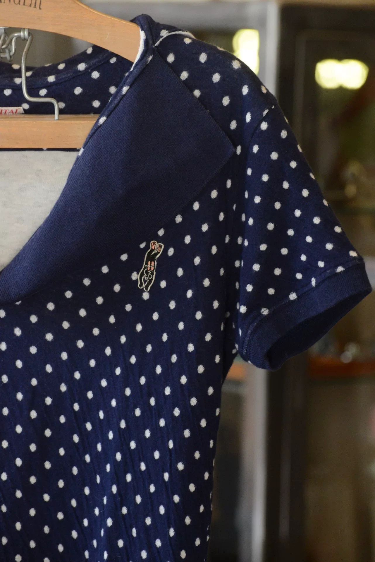 Kapital Kapital Polka Dot Navy Collar Top Size S / US 4 / IT 40 - 4 Thumbnail
