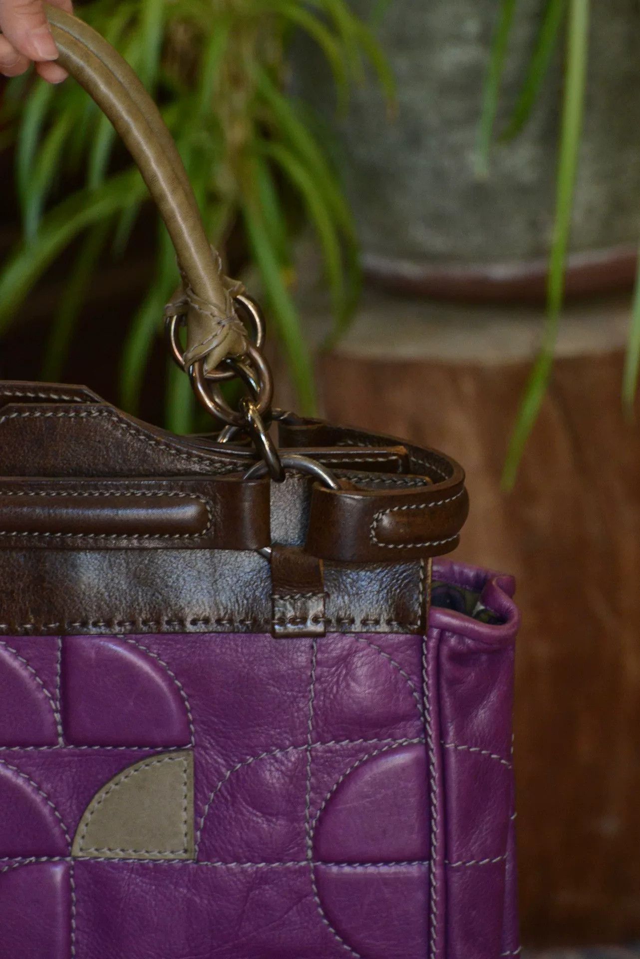 Vintage Jamin Puech Purple Leather Handbag Size ONE SIZE - 5 Thumbnail