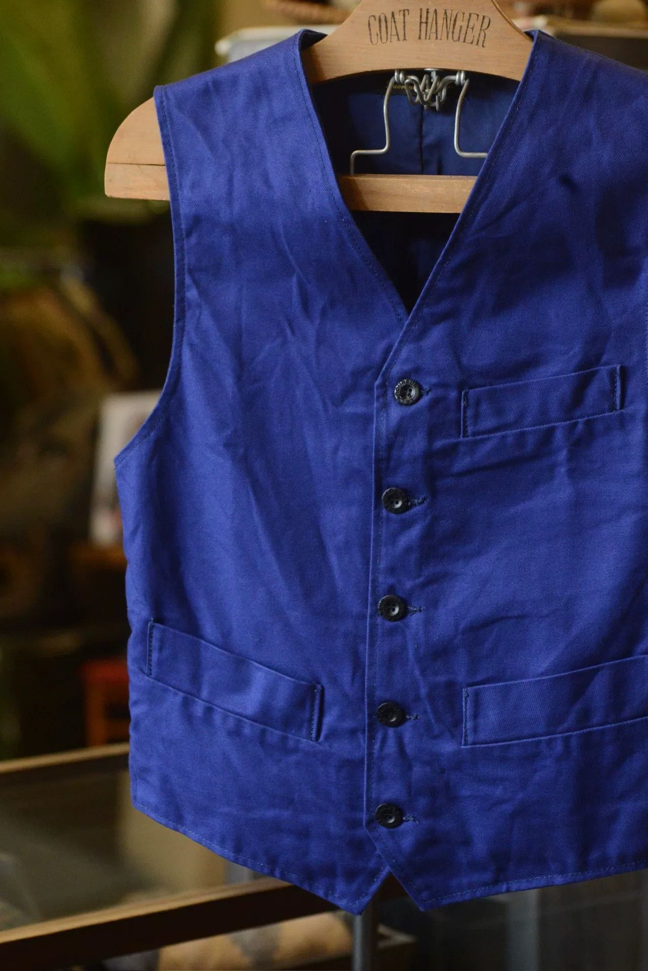 Le Laboureur Le Laboureur Blue Workwear Vest France Size XS / US 0-2 / IT 36-38 - 2 Thumbnail