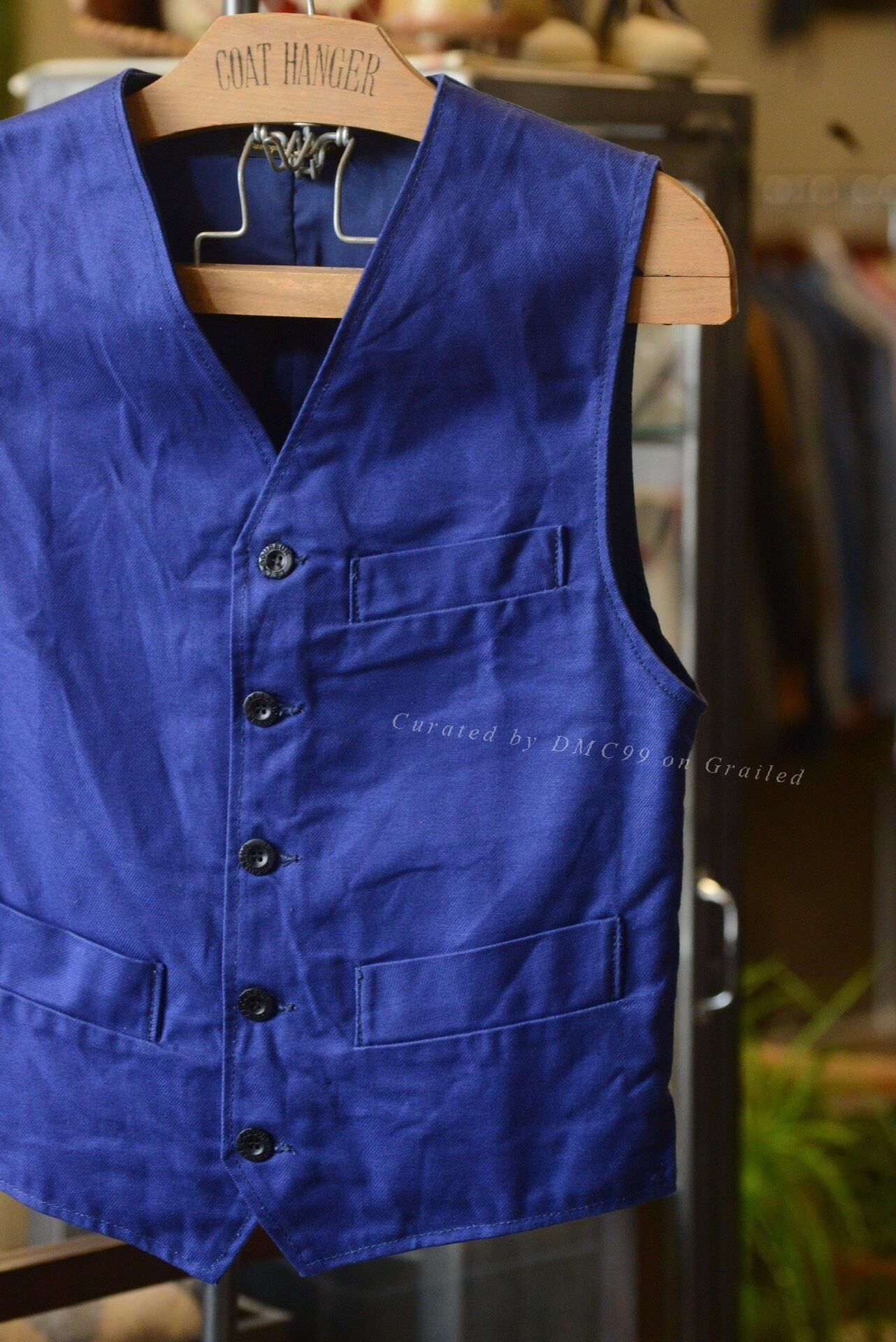 Le Laboureur Le Laboureur Blue Workwear Vest France Size XS / US 0-2 / IT 36-38 - 3 Thumbnail
