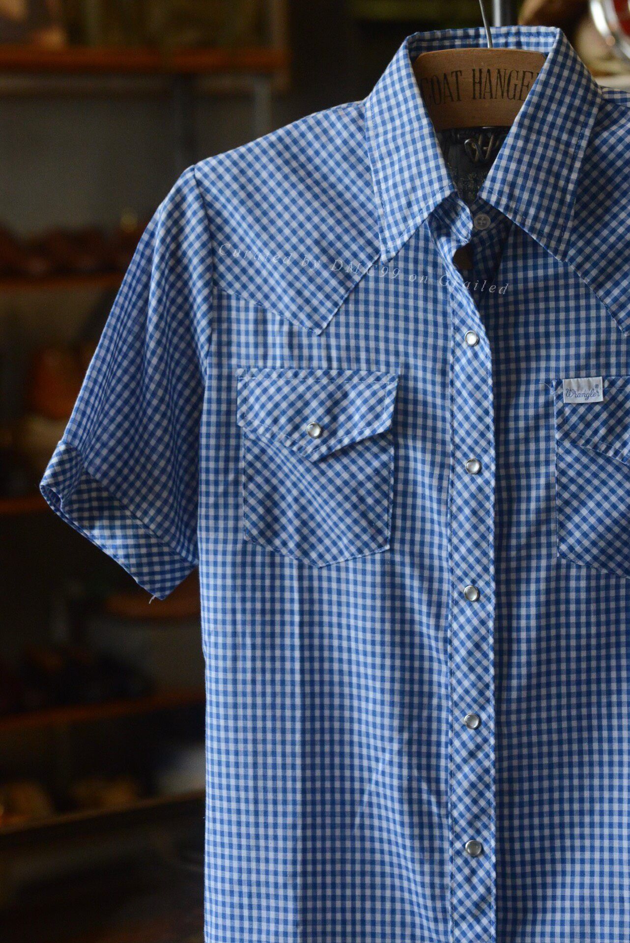 Wrangler Wrangler 1970s US Blue White Check Shirt Size US S / EU 44-46 / 1 - 2 Thumbnail