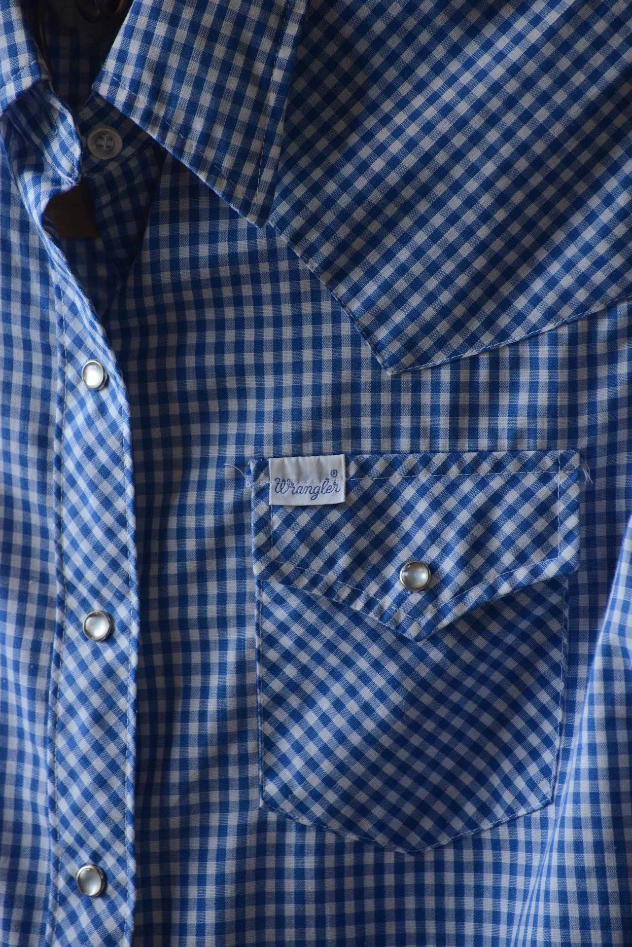 Wrangler Wrangler 1970s US Blue White Check Shirt Size US S / EU 44-46 / 1 - 5 Thumbnail
