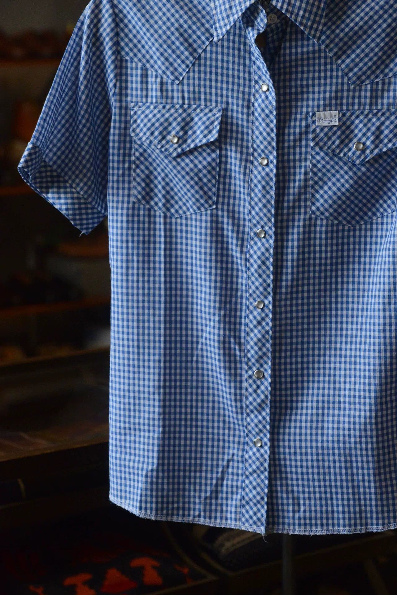 Wrangler Wrangler 1970s US Blue White Check Shirt Size US S / EU 44-46 / 1 - 3 Thumbnail