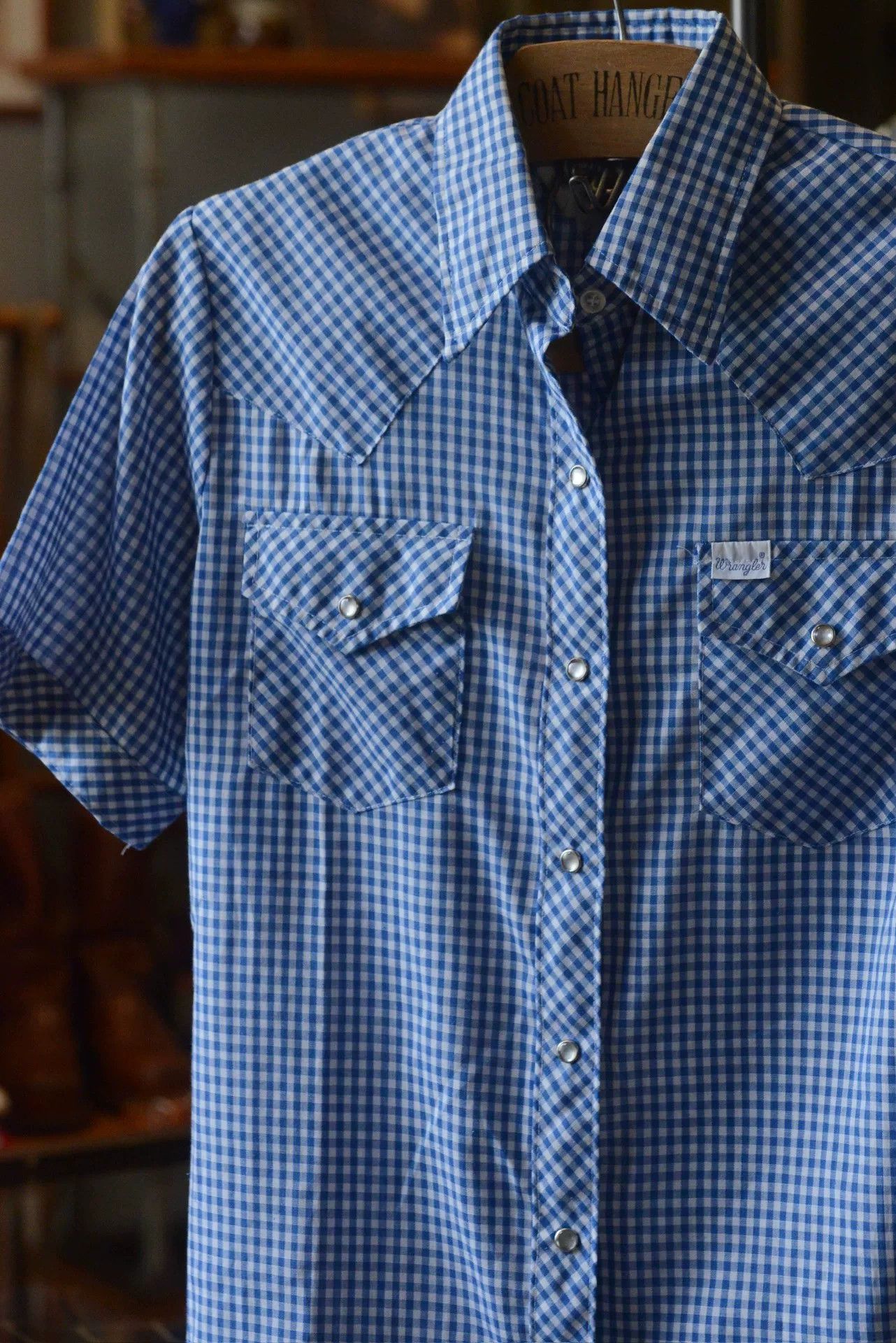 Wrangler Wrangler 1970s US Blue White Check Shirt Size US S / EU 44-46 / 1 - 4 Thumbnail