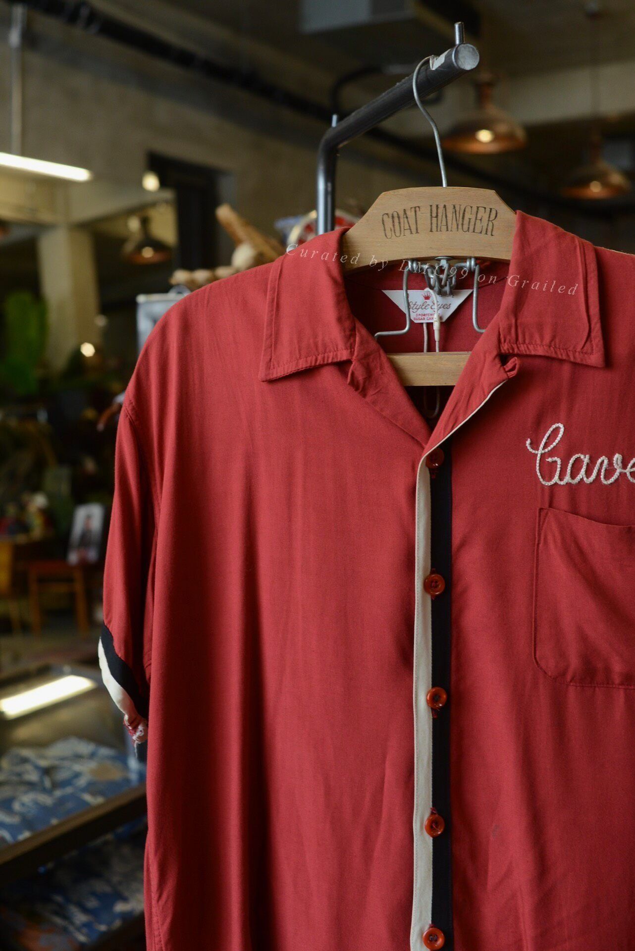 Sugar Cane Style Eyes Embroidered Bowling Shirt Size US M / EU 48-50 / 2 - 2 Thumbnail