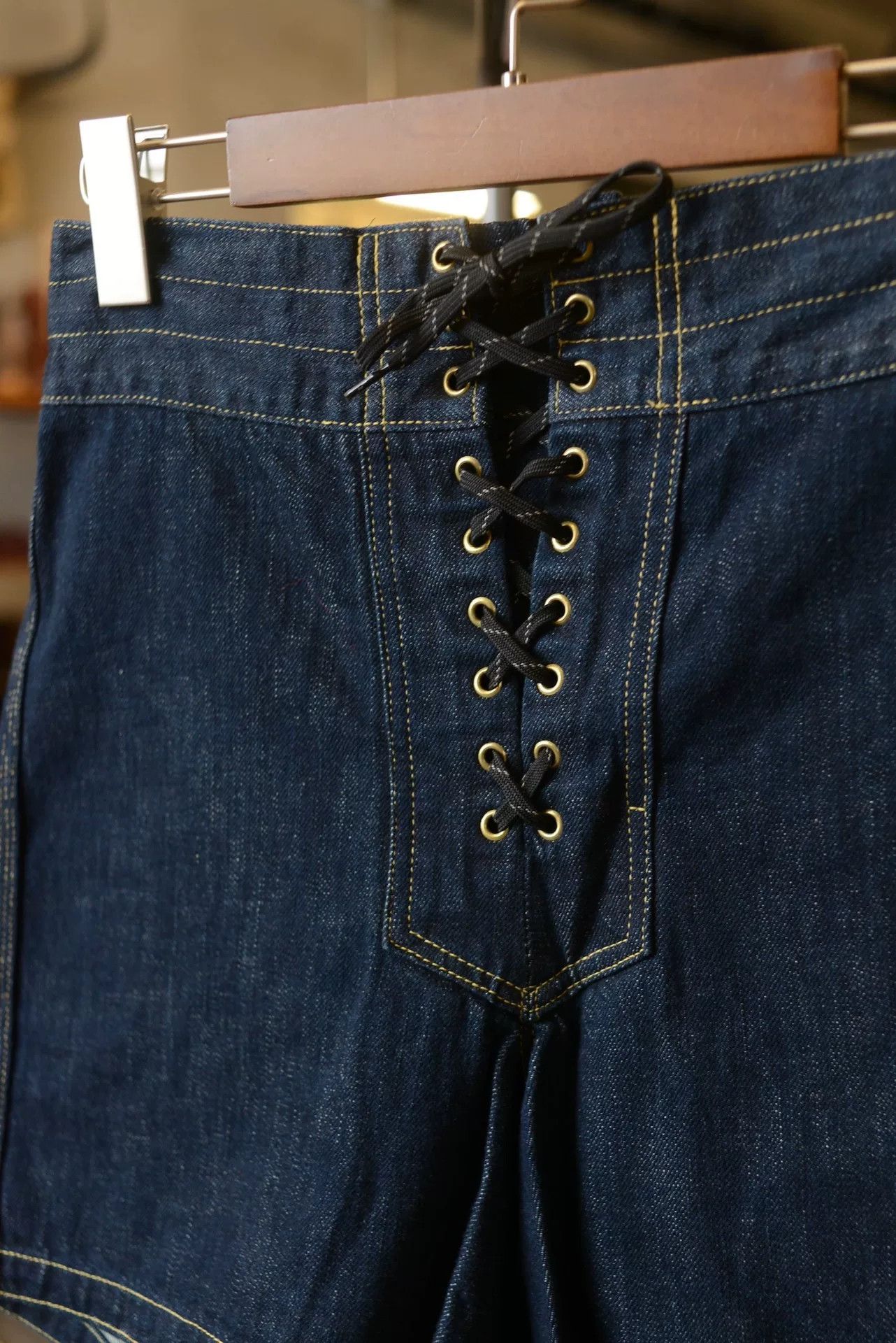 Kapital Kapital High-Waist Belted Denim Shorts Size 30" / US 8 / IT 44 - 2 Thumbnail