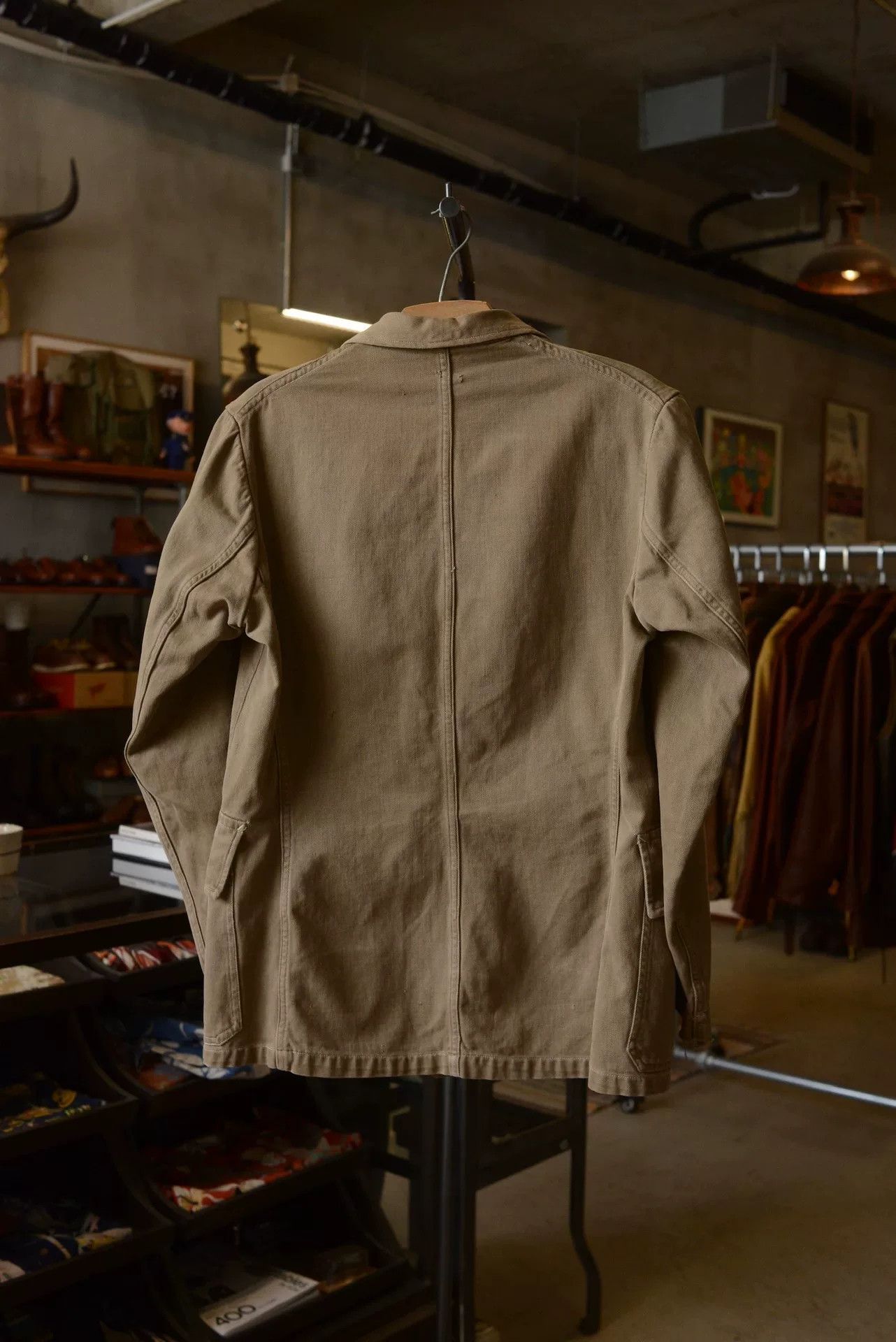 Vintage 1950s French Postman Khaki Work Jacket Size US M / EU 48-50 / 2 - 6 Thumbnail