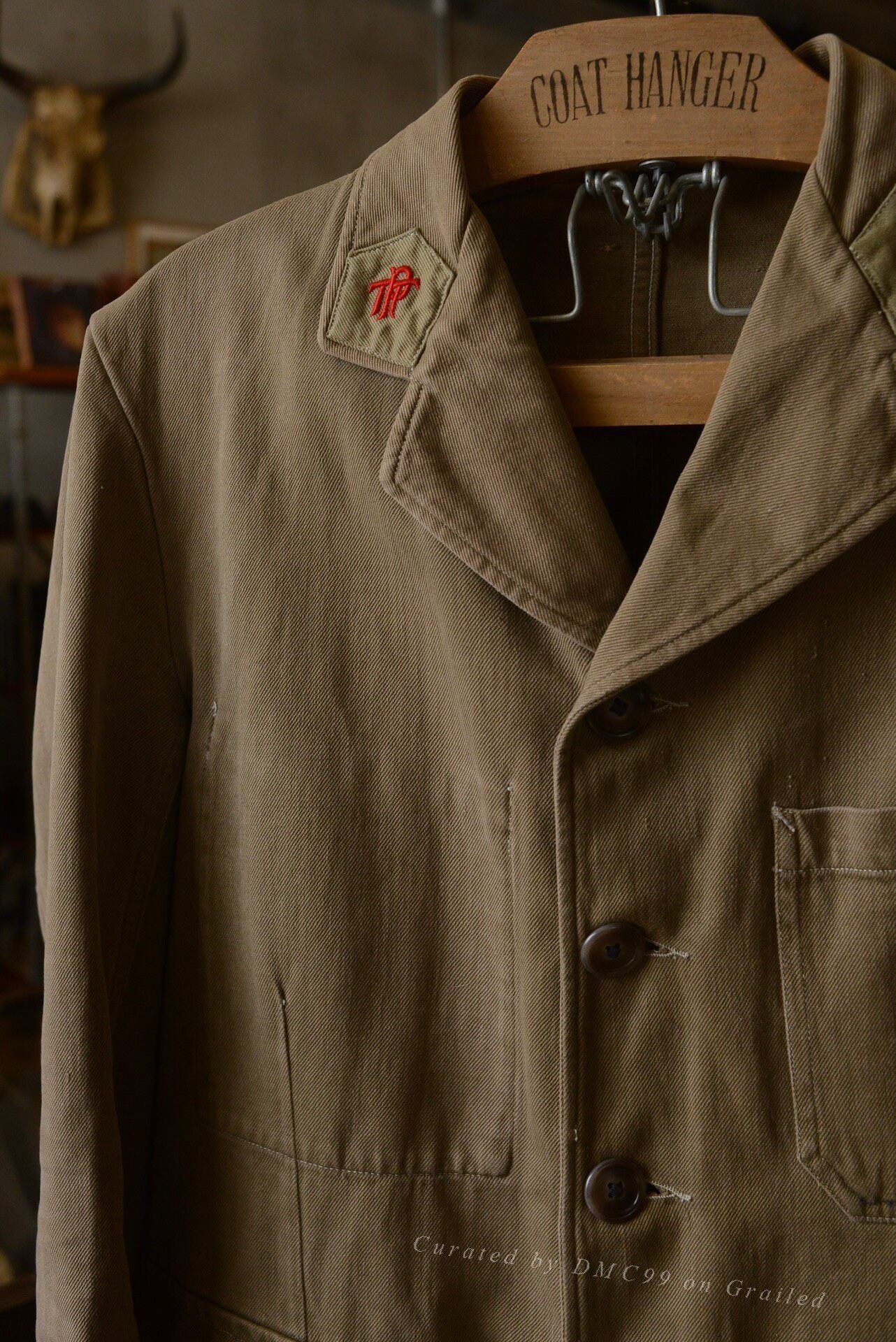 Vintage 1950s French Postman Khaki Work Jacket Size US M / EU 48-50 / 2 - 2 Thumbnail