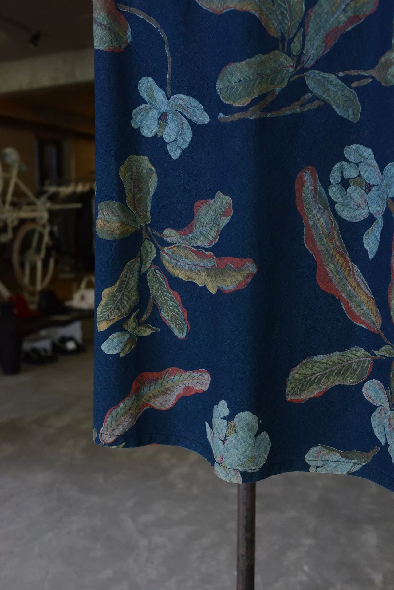 45rpm 45r Indigo Floral A-Line Skirt Size 34" / US 12 / IT 48 - 3 Thumbnail