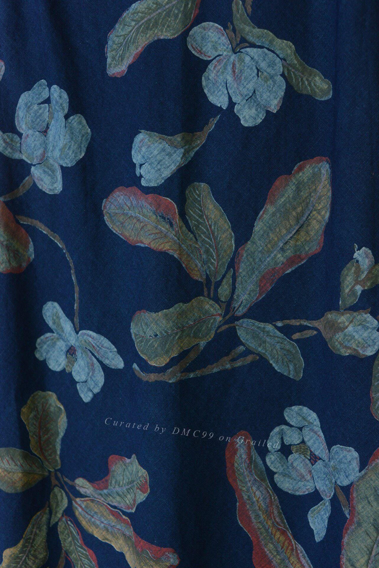 45rpm 45r Indigo Floral A-Line Skirt Size 34" / US 12 / IT 48 - 2 Thumbnail