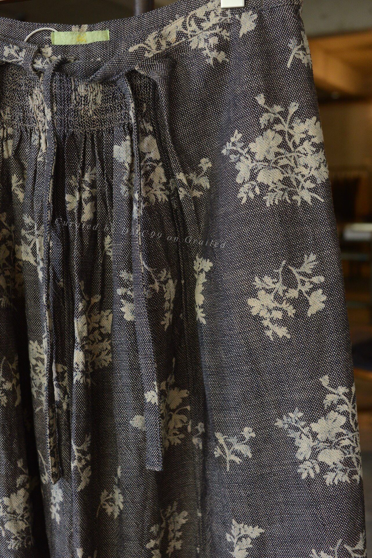 45rpm 45rpm Cotton Floral Skirt Gray 2 Size 22" - 2 Thumbnail