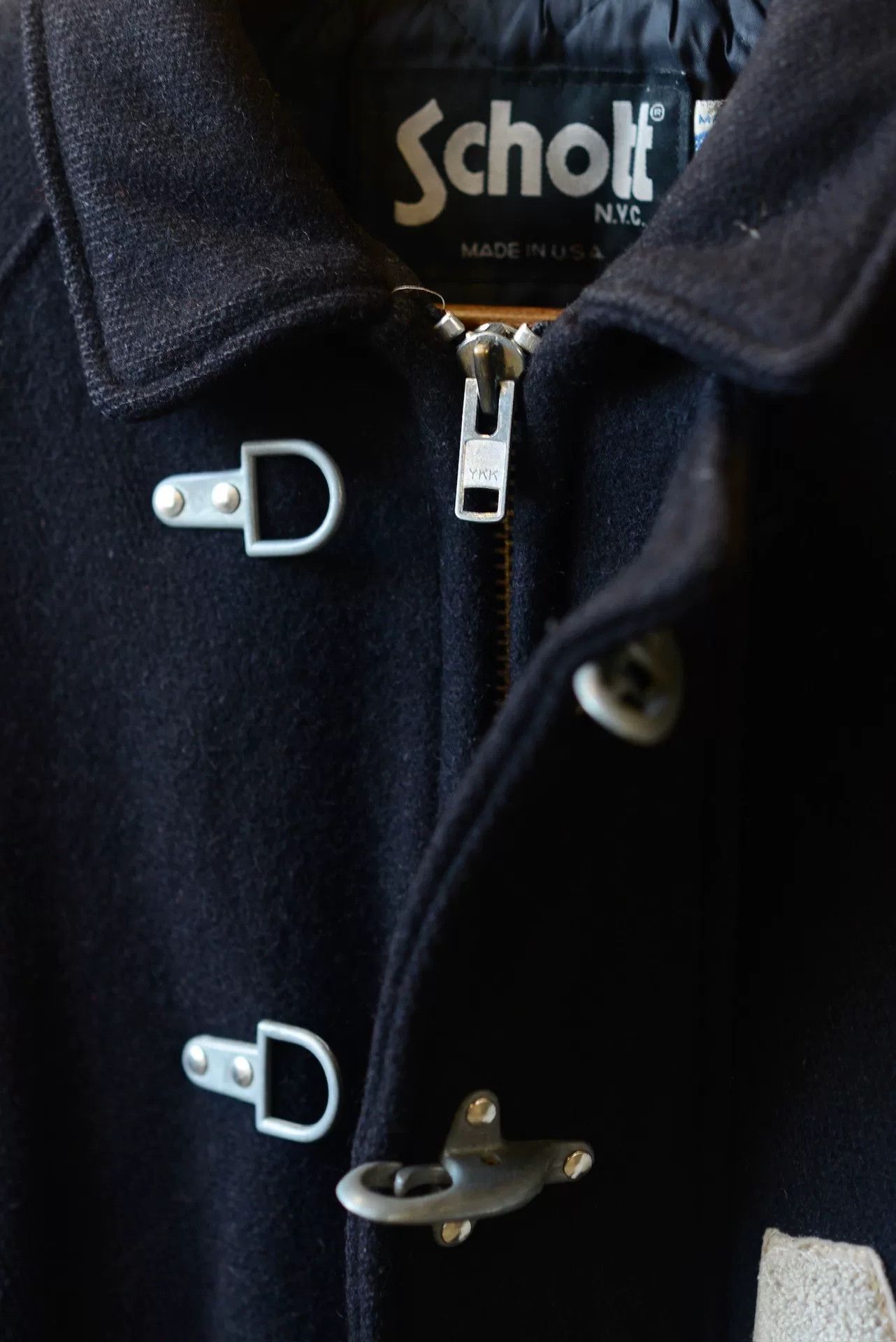 Schott Schott Wool Coat Airplane Buckle YKK L USA Size US L / EU 52-54 / 3 - 7 Thumbnail