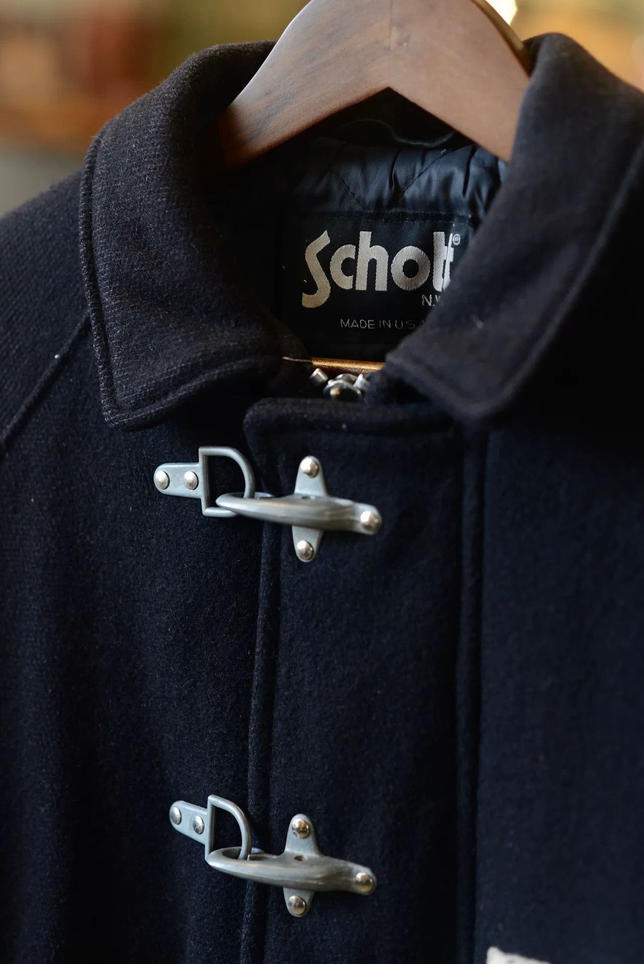 Schott Schott Wool Coat Airplane Buckle YKK L USA Size US L / EU 52-54 / 3 - 5 Thumbnail