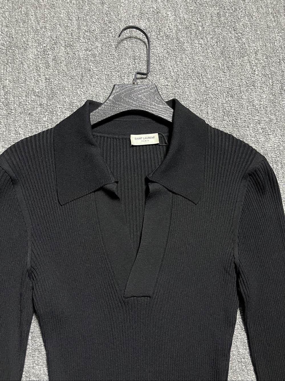 Saint Laurent Paris Saint Laurent Ribbed Collared Sweater Size L Size L / US 10 / IT 46 - 6 Thumbnail