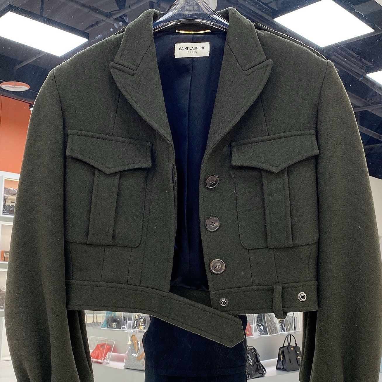 Saint Laurent Paris Saint Laurent Green Wool Jacket F38 Size S / US 4 / IT 40 - 6 Thumbnail