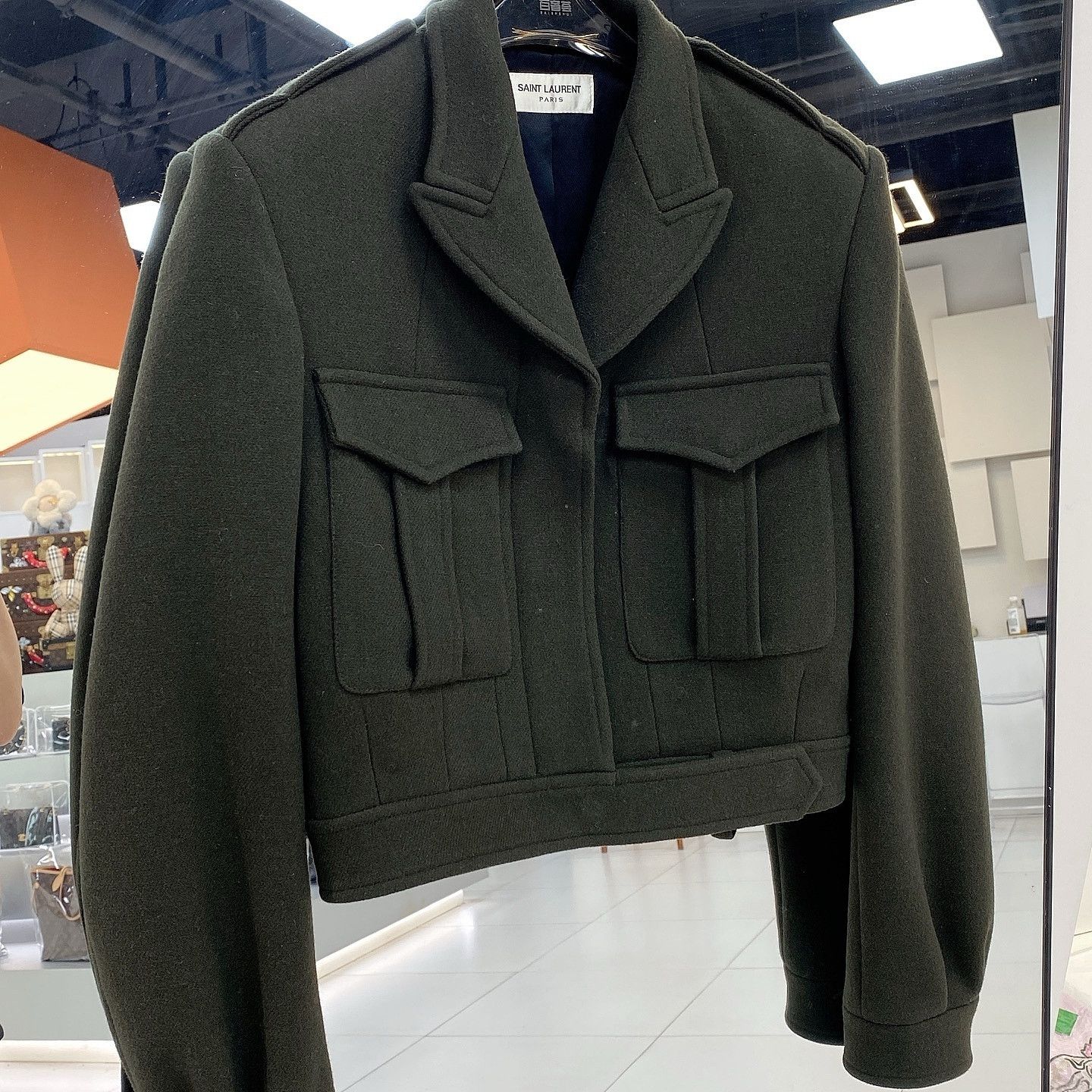 Saint Laurent Paris Saint Laurent Green Wool Jacket F38 Size S / US 4 / IT 40 - 3 Thumbnail