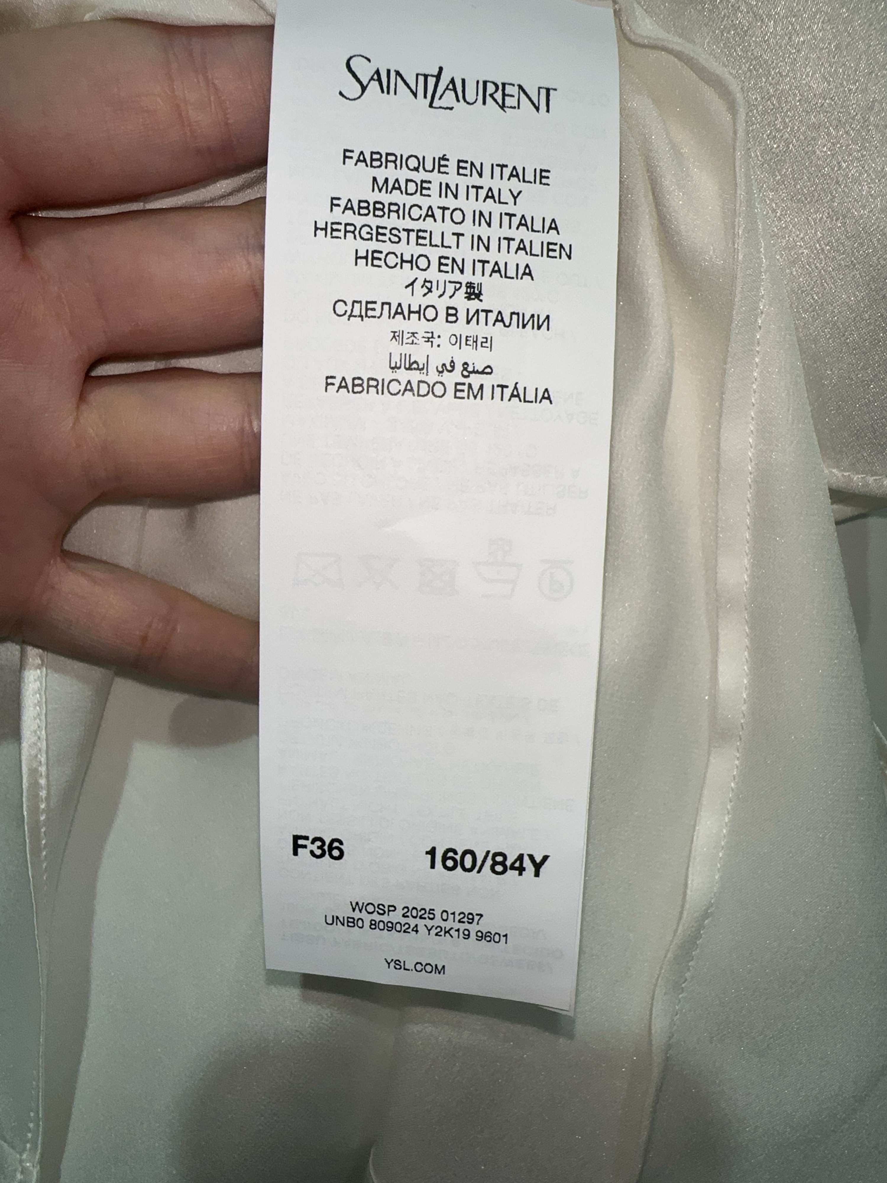 Saint Laurent Paris Saint Laurent Silk Satin Blouse Size 36 Size XS / US 0-2 / IT 36-38 - 4 Thumbnail