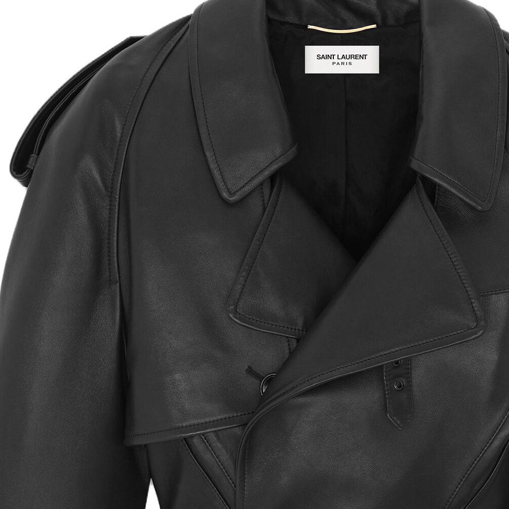 Saint Laurent Paris Saint Laurent Black Leather Jacket F38 Size S / US 4 / IT 40 - 9 Thumbnail
