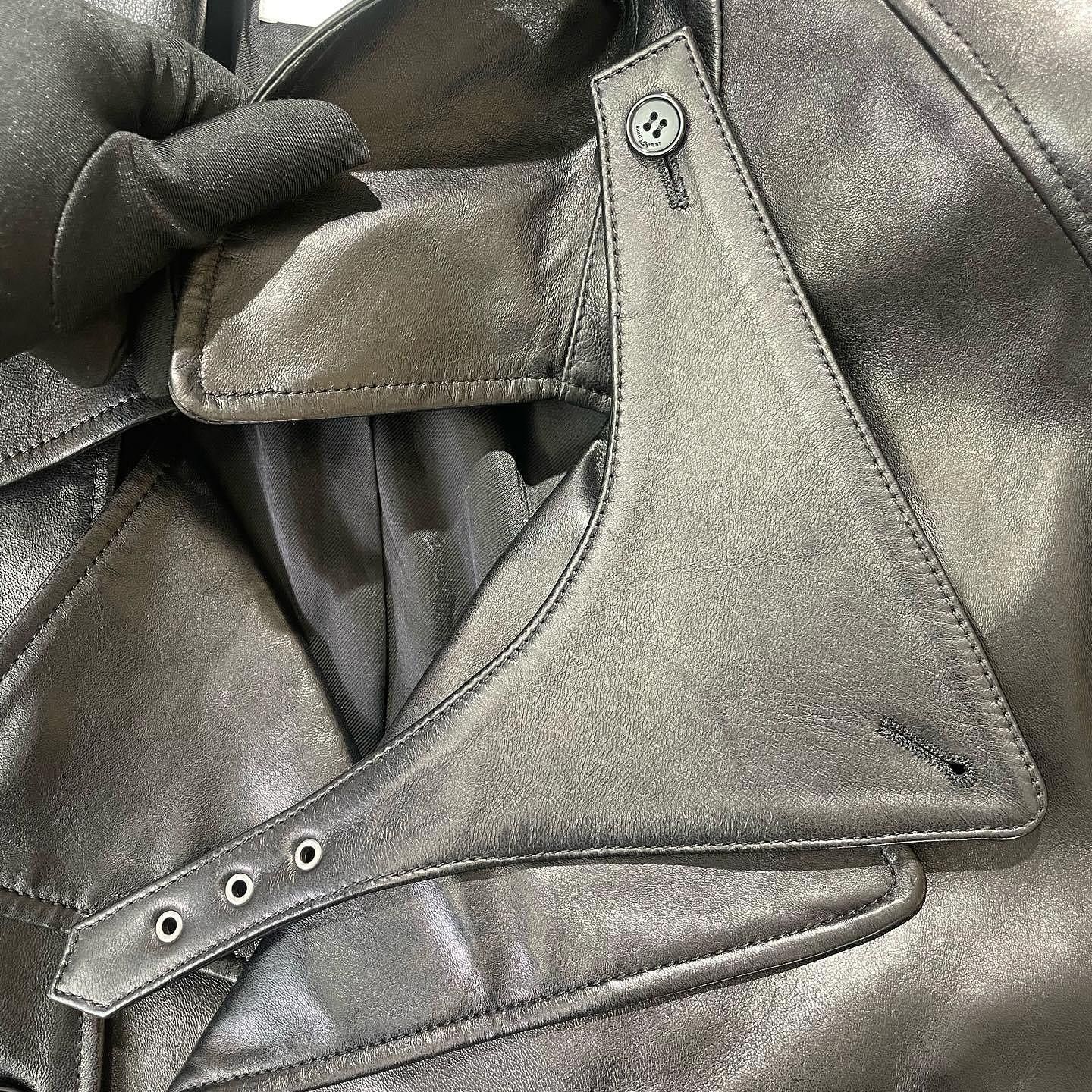 Saint Laurent Paris Saint Laurent Black Leather Jacket F38 Size S / US 4 / IT 40 - 6 Thumbnail